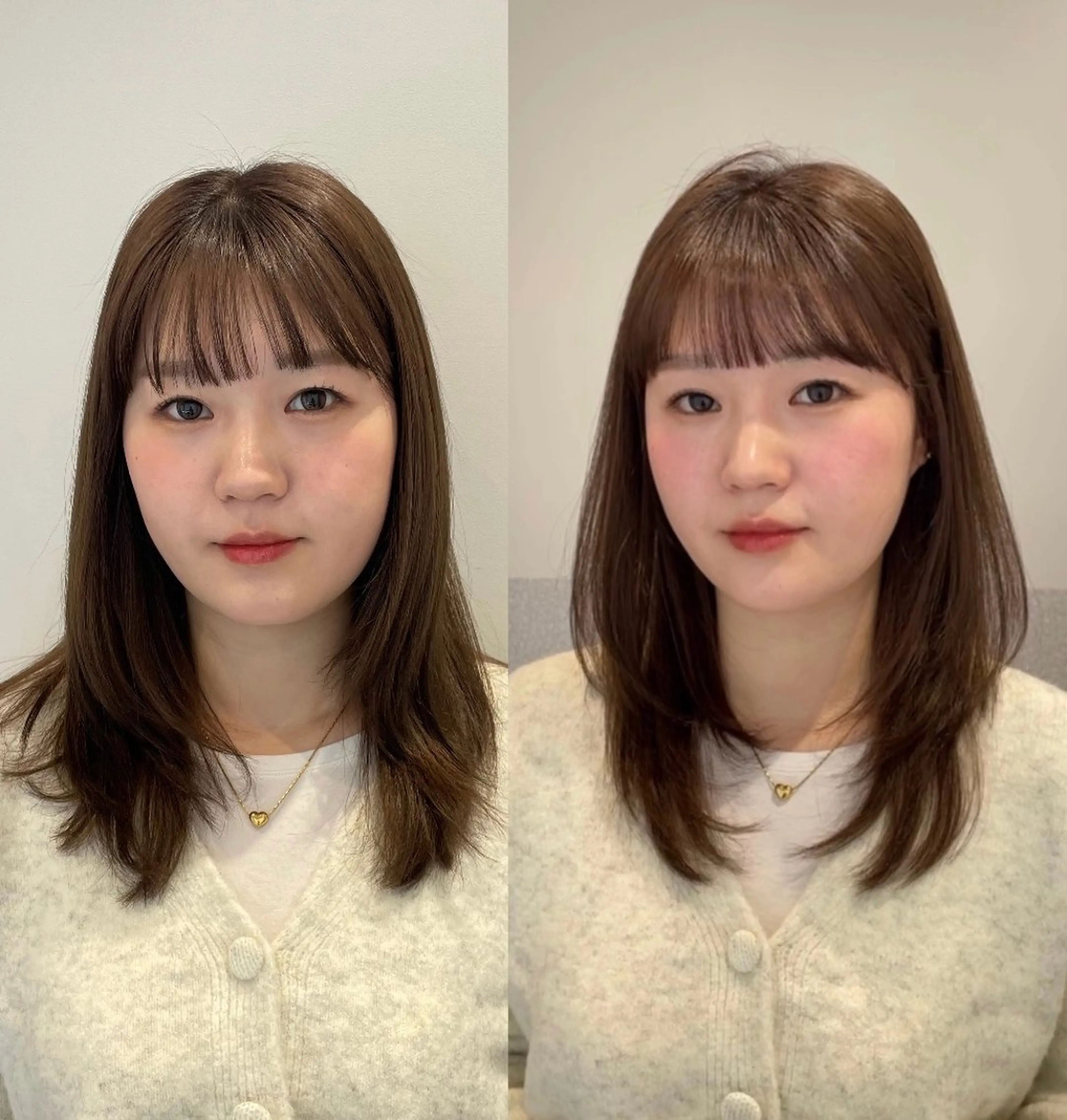 ミディアム 韓国風ヘア レイヤーカット カット ヘアカラー トリートメント ❤︎︎韓国ヘア❤︎︎ 𝑺𝒉𝒊𝒉𝒐のヘアスタイル