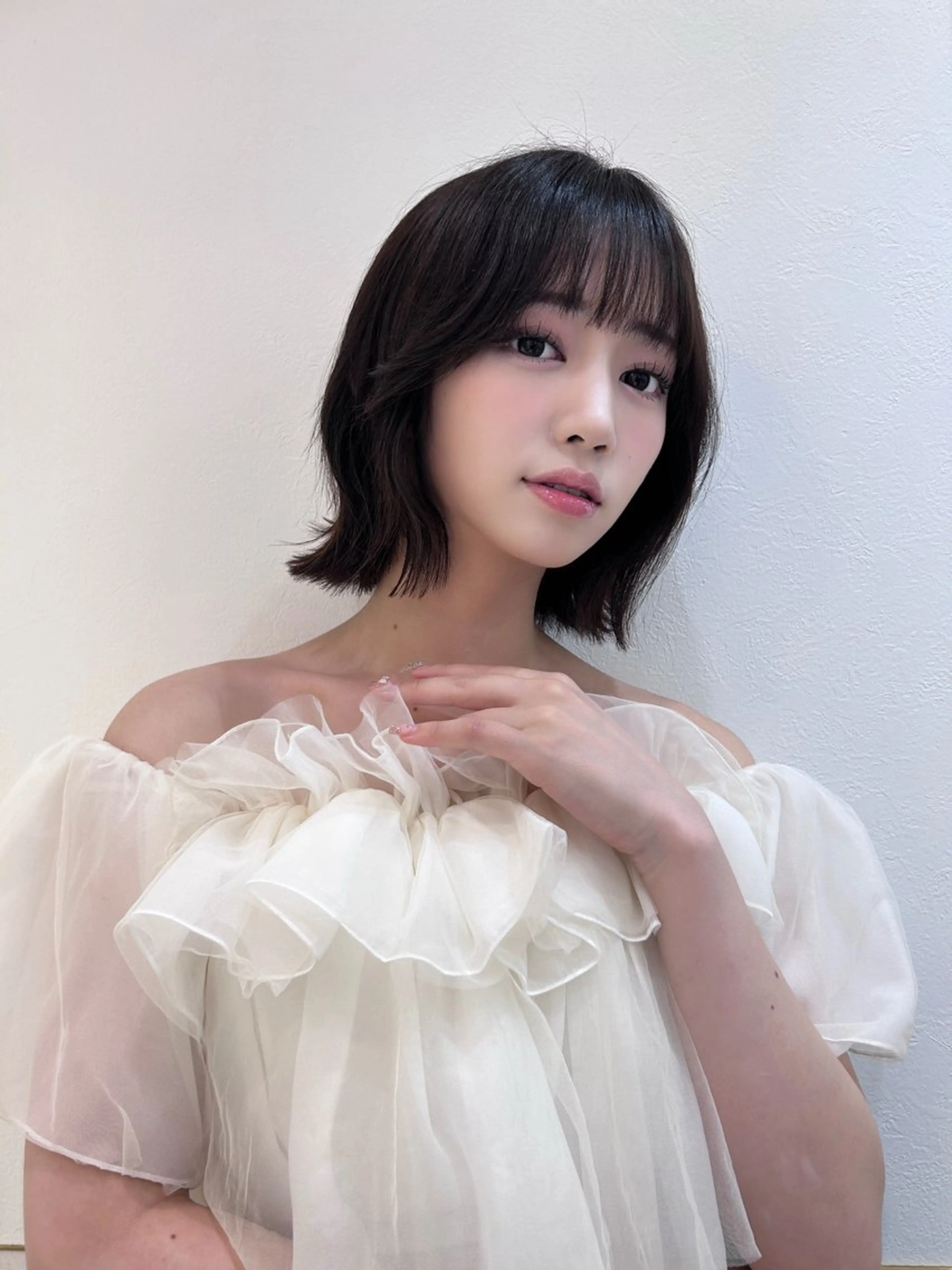 ショート ボブ 顔周りカット 韓国風ヘア 外ハネヘア ボブ/レイヤーボブ/ 髪質改善/梶川 夏季のヘアスタイル