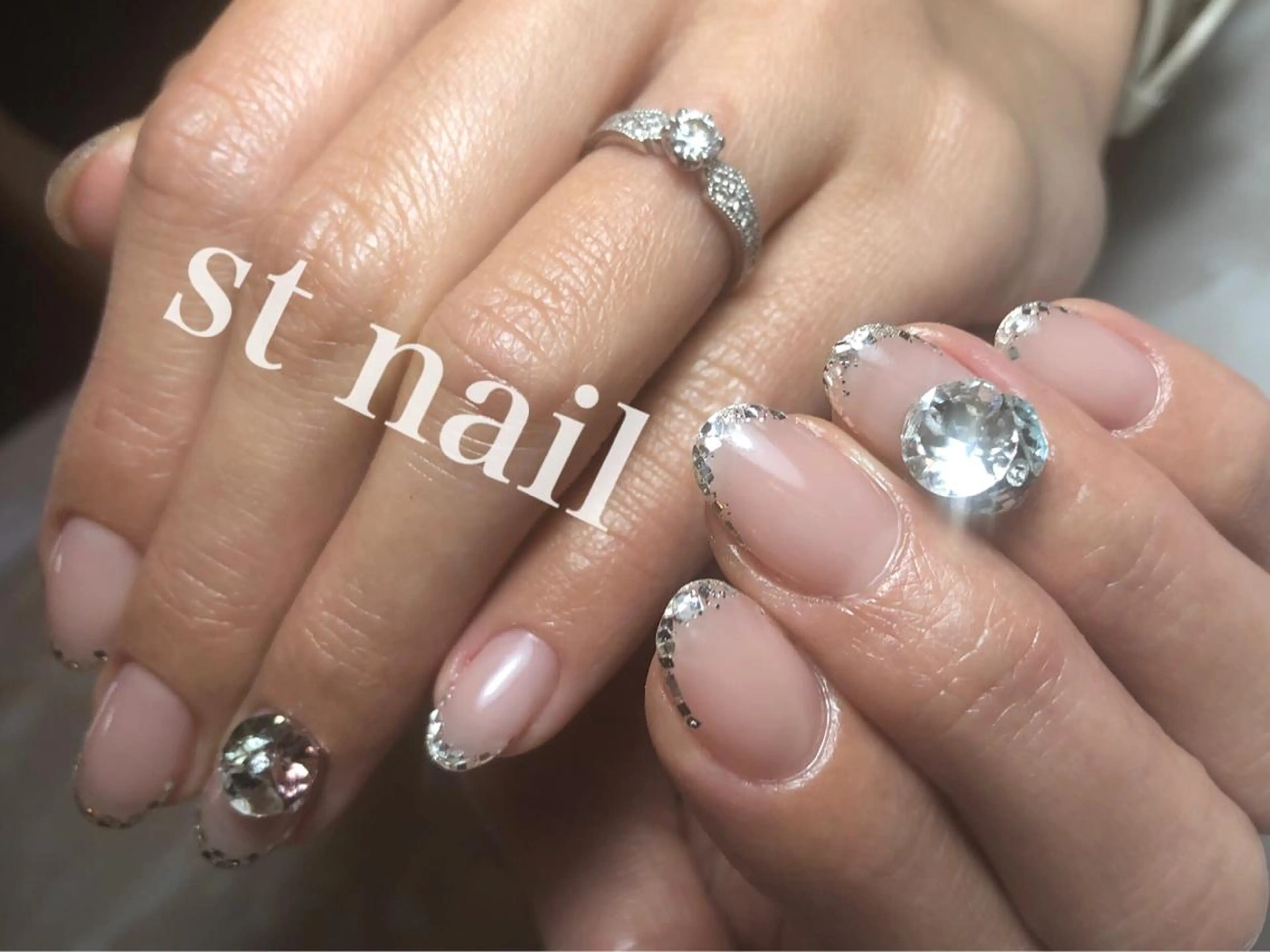 ネイル オフィスネイル シンプルネイル ストーンネイル st nailのネイルデザイン
