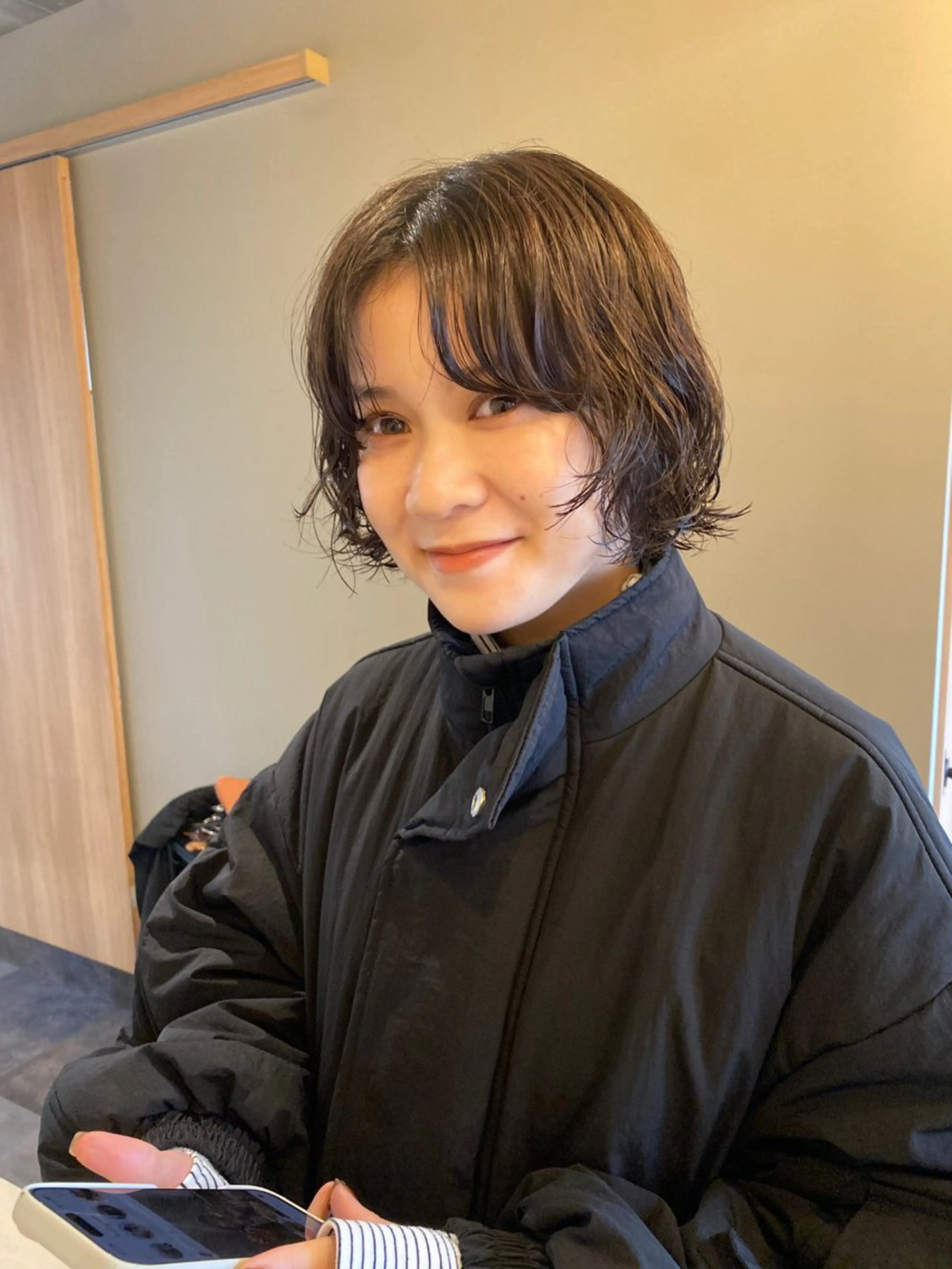 ショート カット パーマ みやけ ひなのヘアスタイル