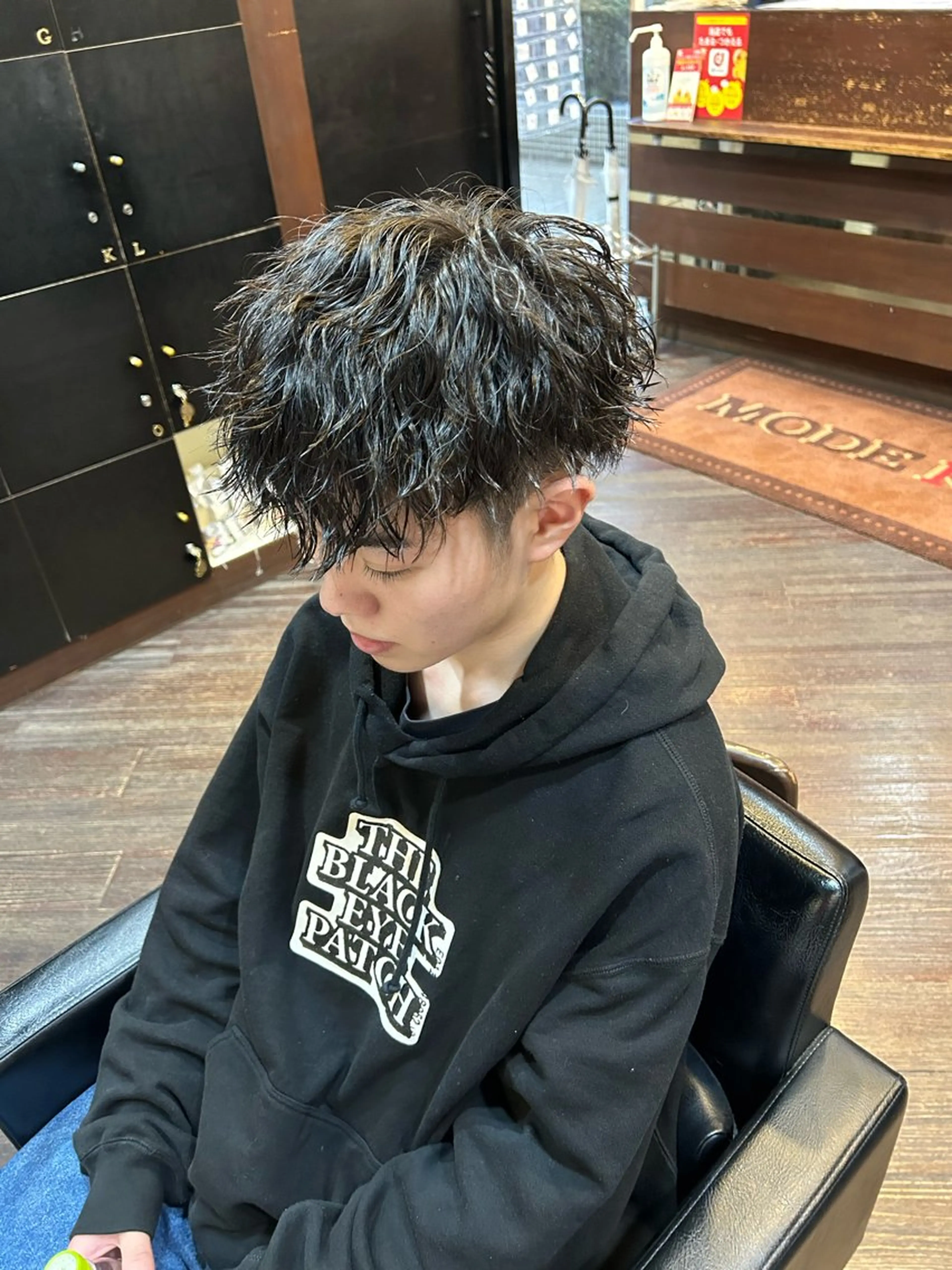 ミディアム パーマ メンズ 大阪/梅田/シャドウ パーマ/ノボリユウタのヘアスタイル