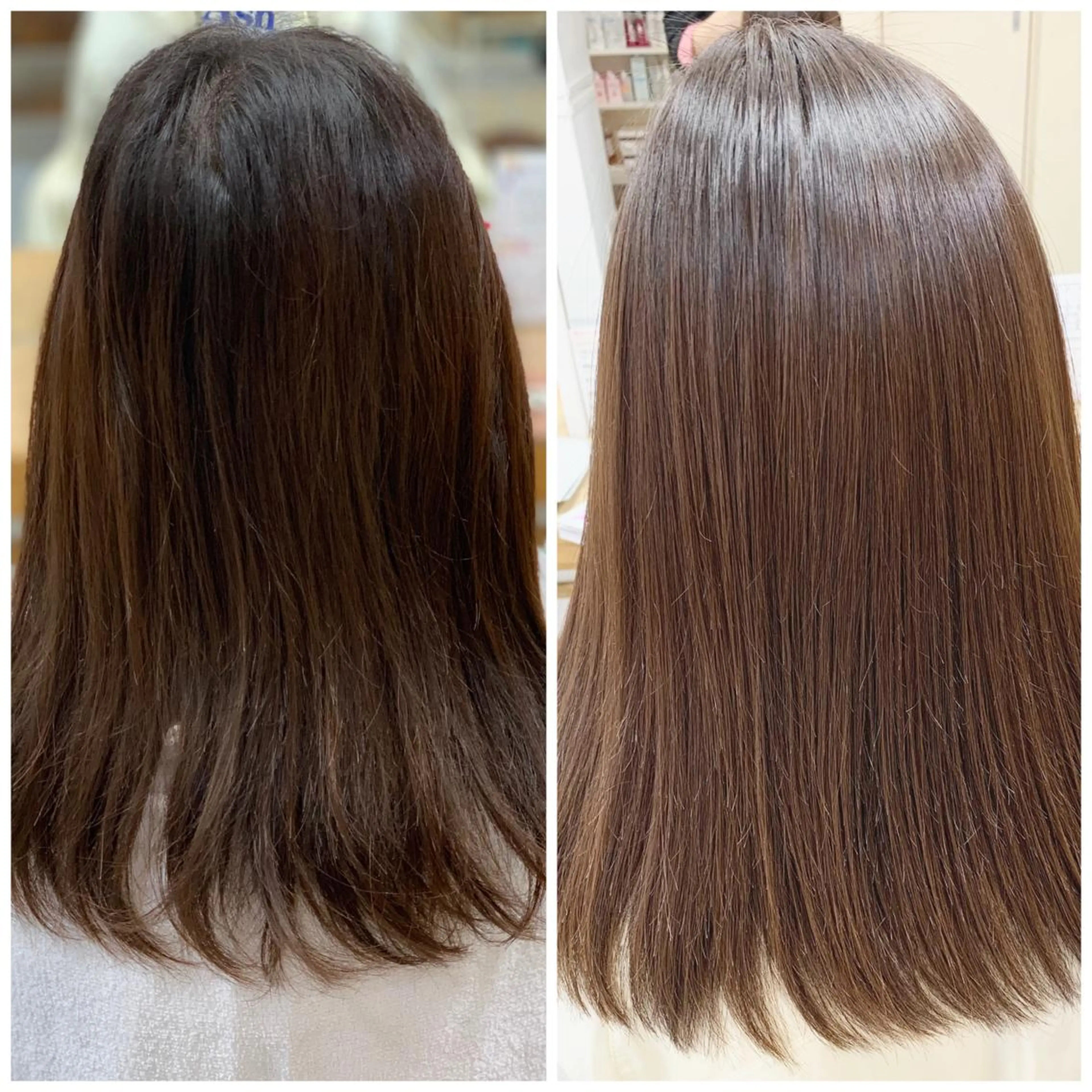 セミロング カラー パーマ 髪質改善/縮毛矯正 /レイヤー岡部のヘアスタイル