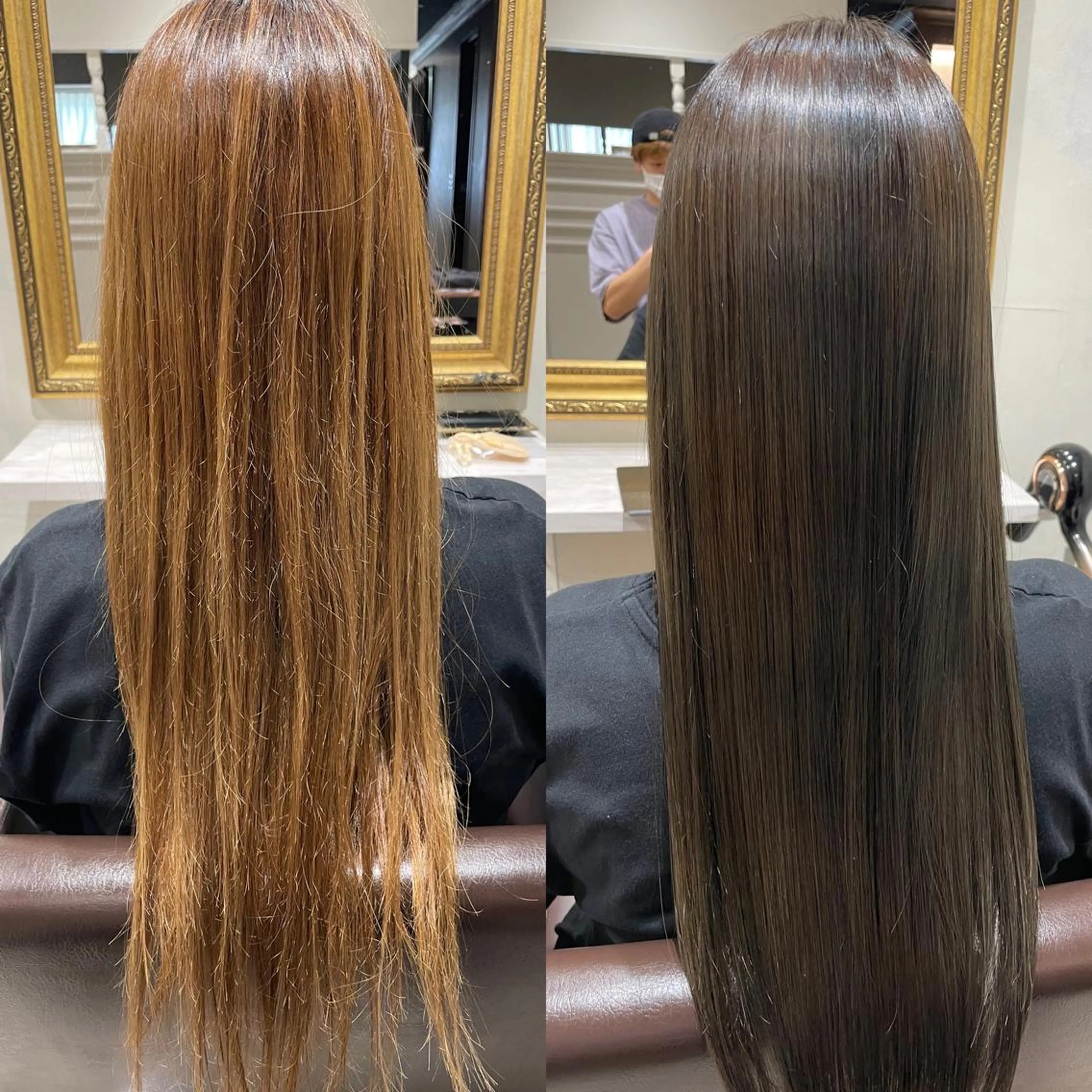 ロング 髪質改善 縮毛矯正 酸性ストレート カット ヘアカラー 縮毛矯正 トリートメント ブリーチ毛の矯正特化 newi　大西将弘のヘアスタイル