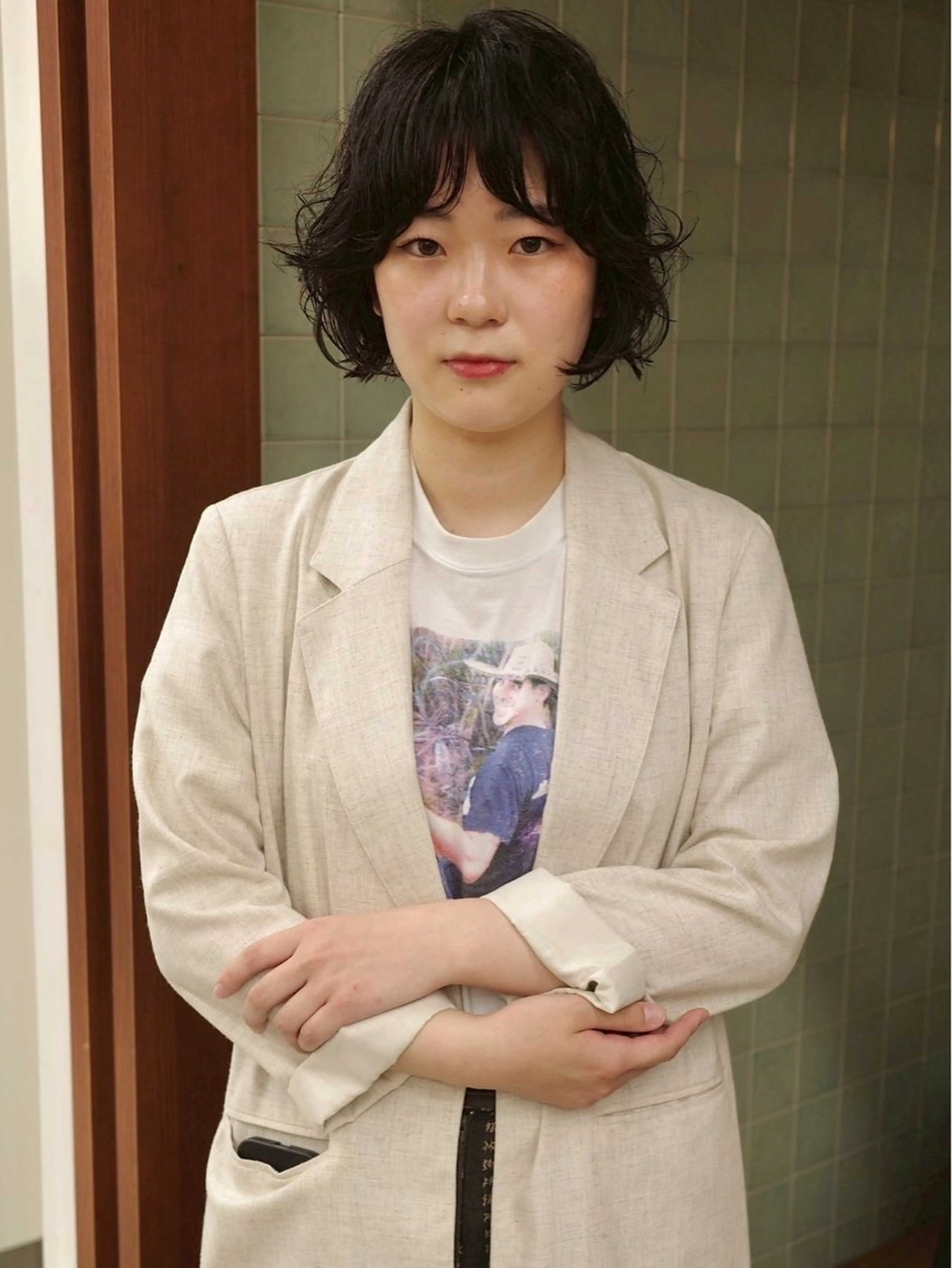 ショート パーマ カット パーマ トリートメント (h)wim ウィムのヘアスタイル