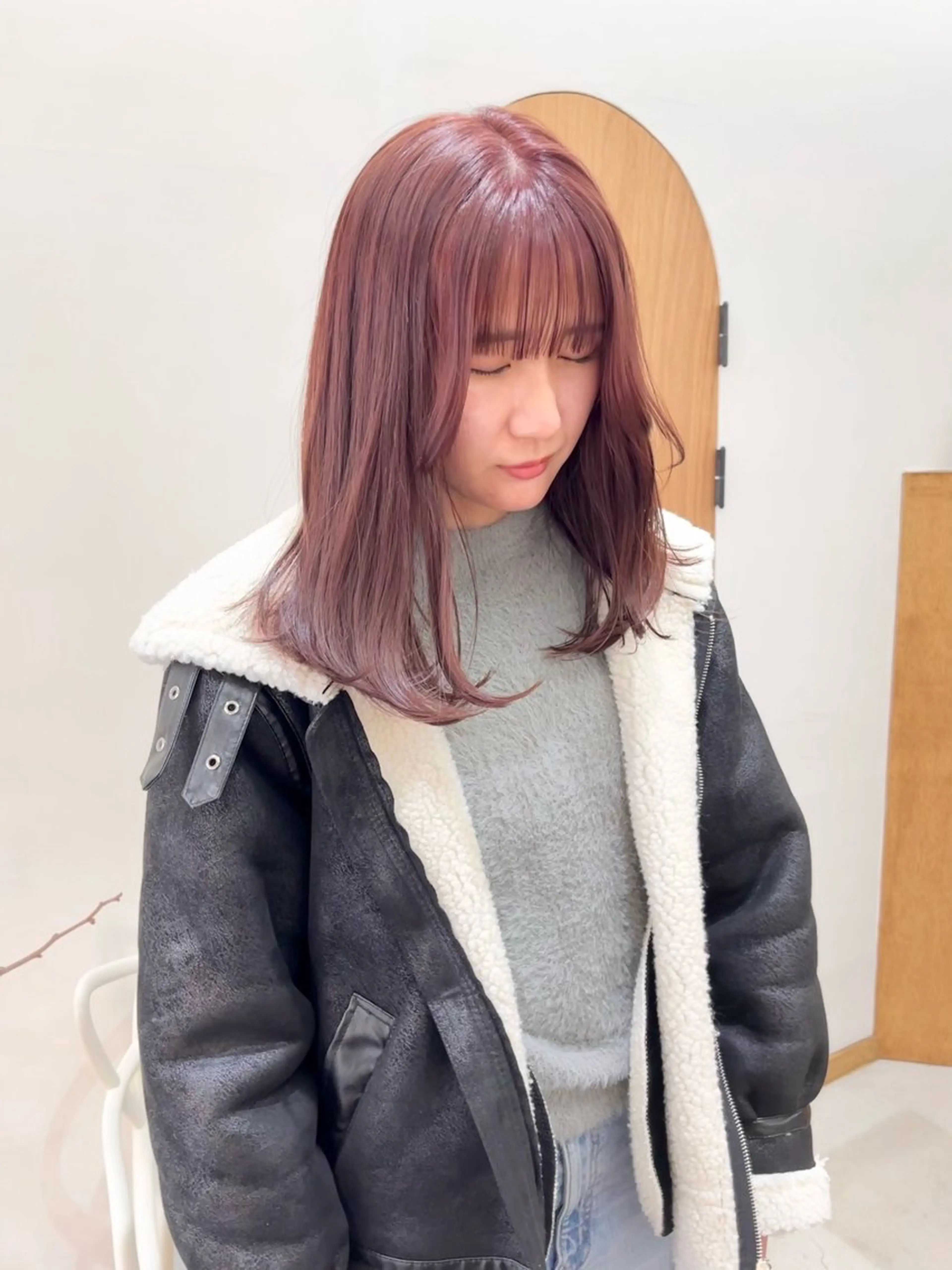 セミロング カラー ヘアアレンジ ブリーチ ダブルカラー ブリーチなしカラー ena/ブリーチなし 透明感・レイヤー🎀のヘアスタイル