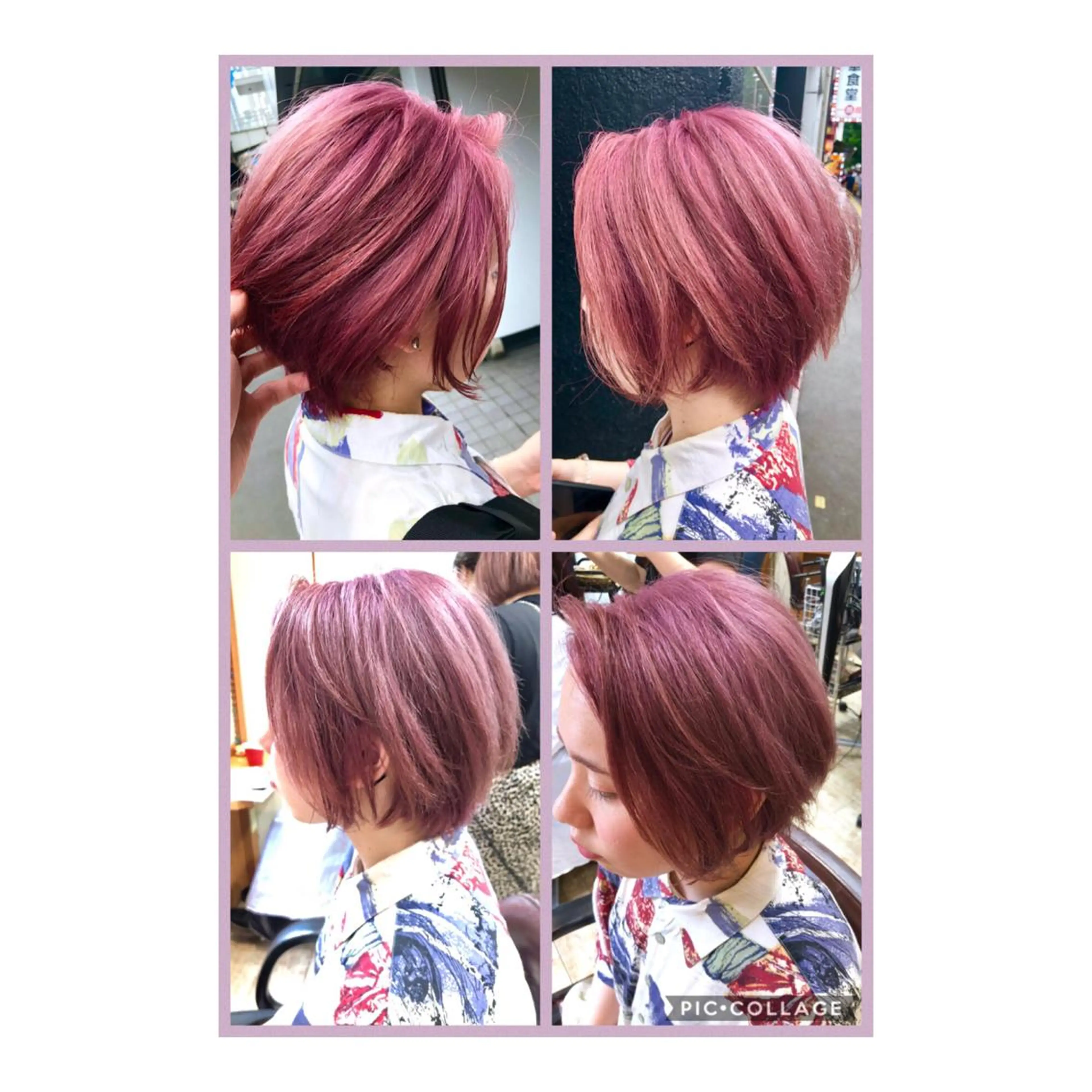 ショート カラー ブリーチ ピンクカラー 韓国風ヘア ショートヘア 100%髪質改善特化 TRUNSのヘアスタイル