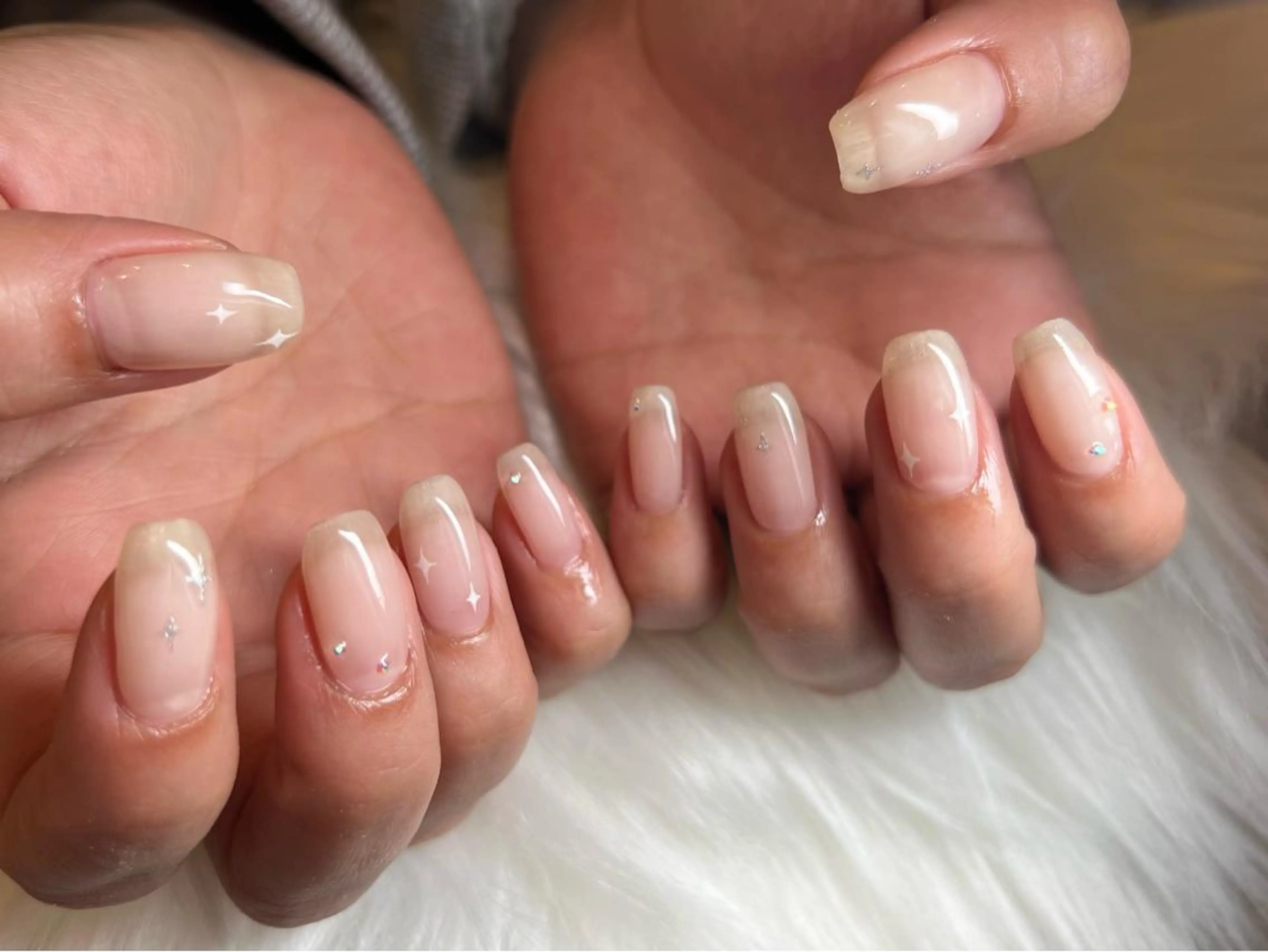 ネイル アートネイル キラキラネイル シンプルネイル 藤本 楓のネイルデザイン