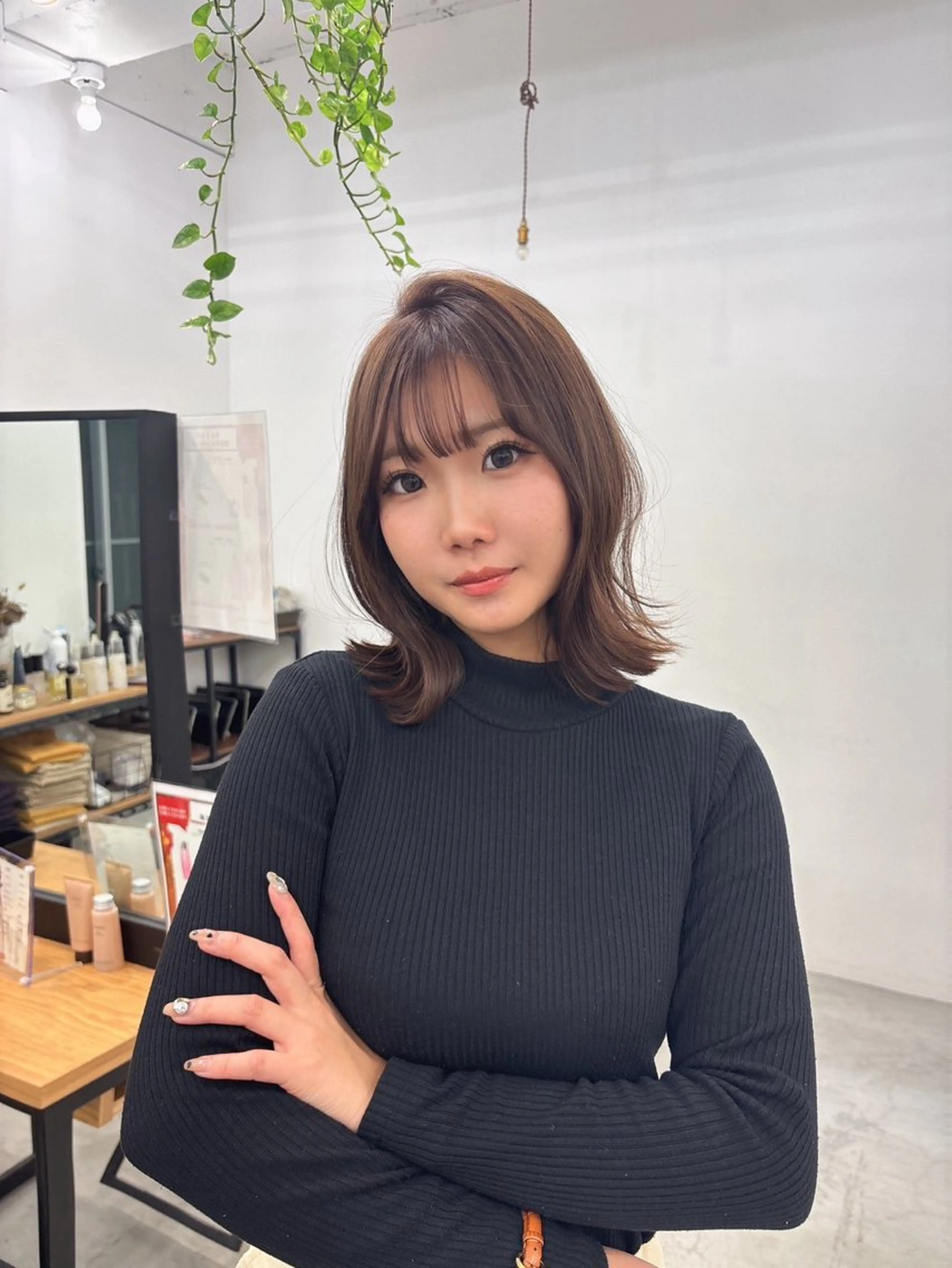 ミディアム 盛田 望来のヘアスタイル
