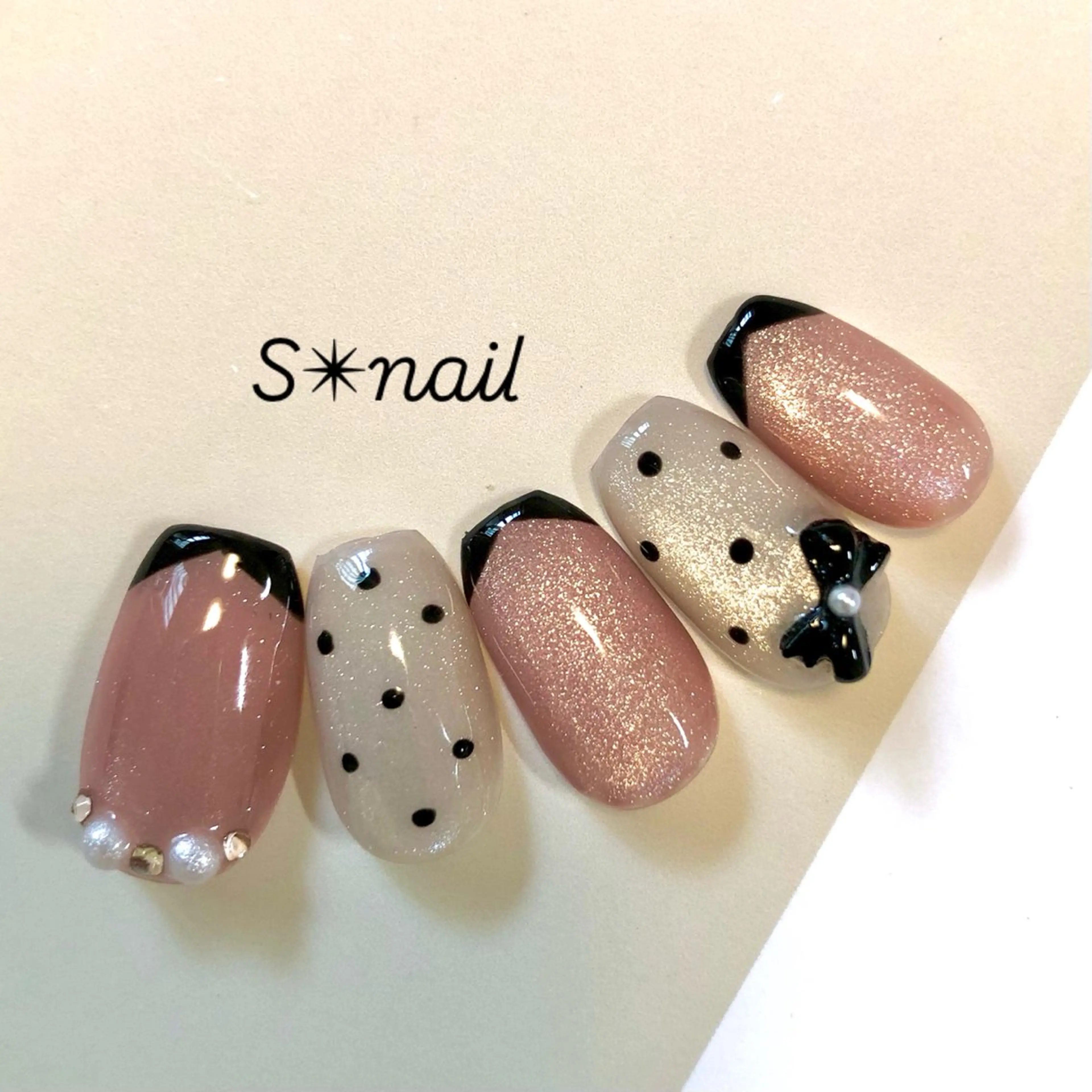 ネイル リボン ハンドネイル S nailのネイルデザイン