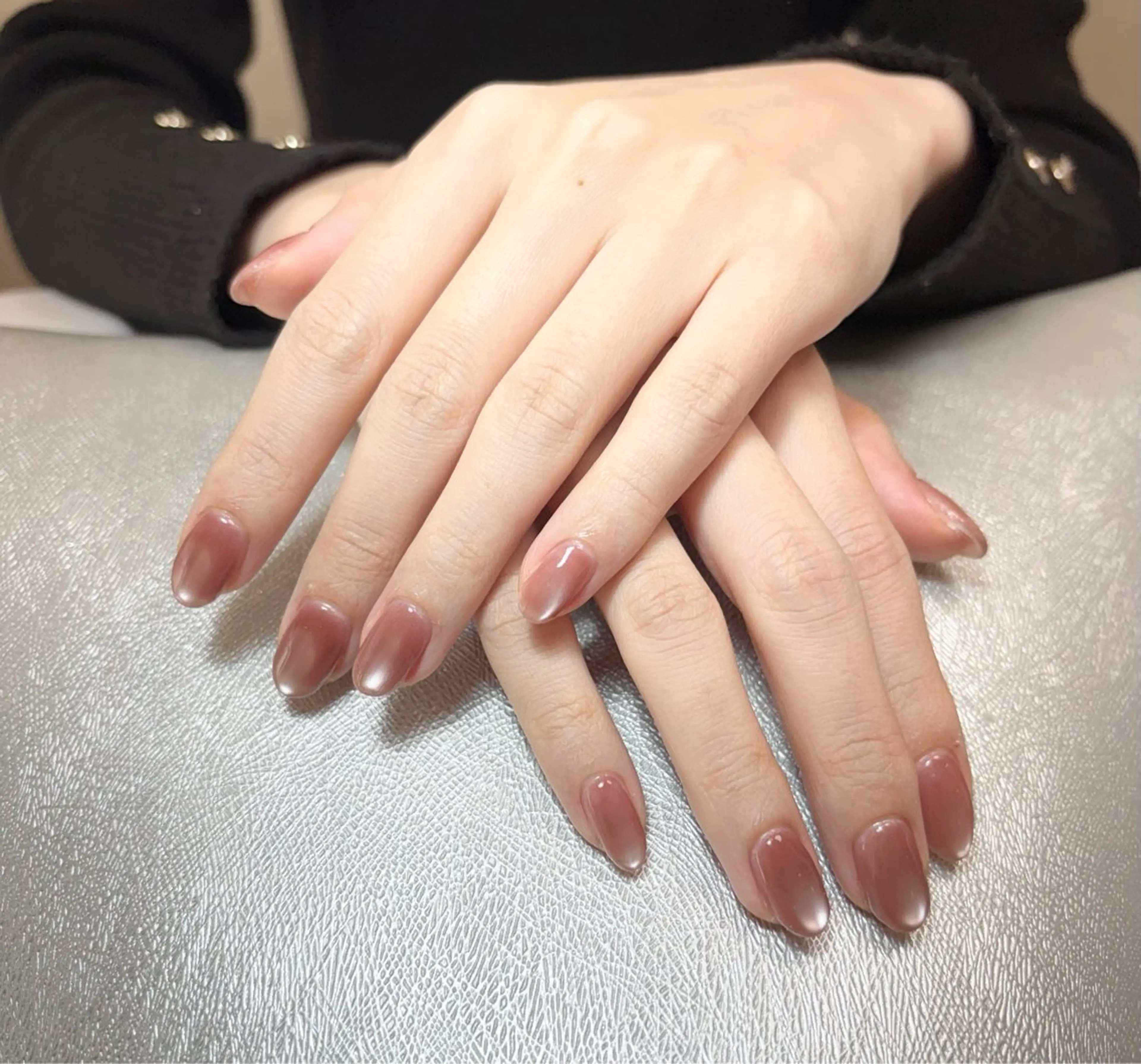 ネイル マグネットネイル マグネットワンカラー オフィスネイル ワンカラーネイル ハンドネイル ✨韓国✨nail salonLumieのネイルデザイン