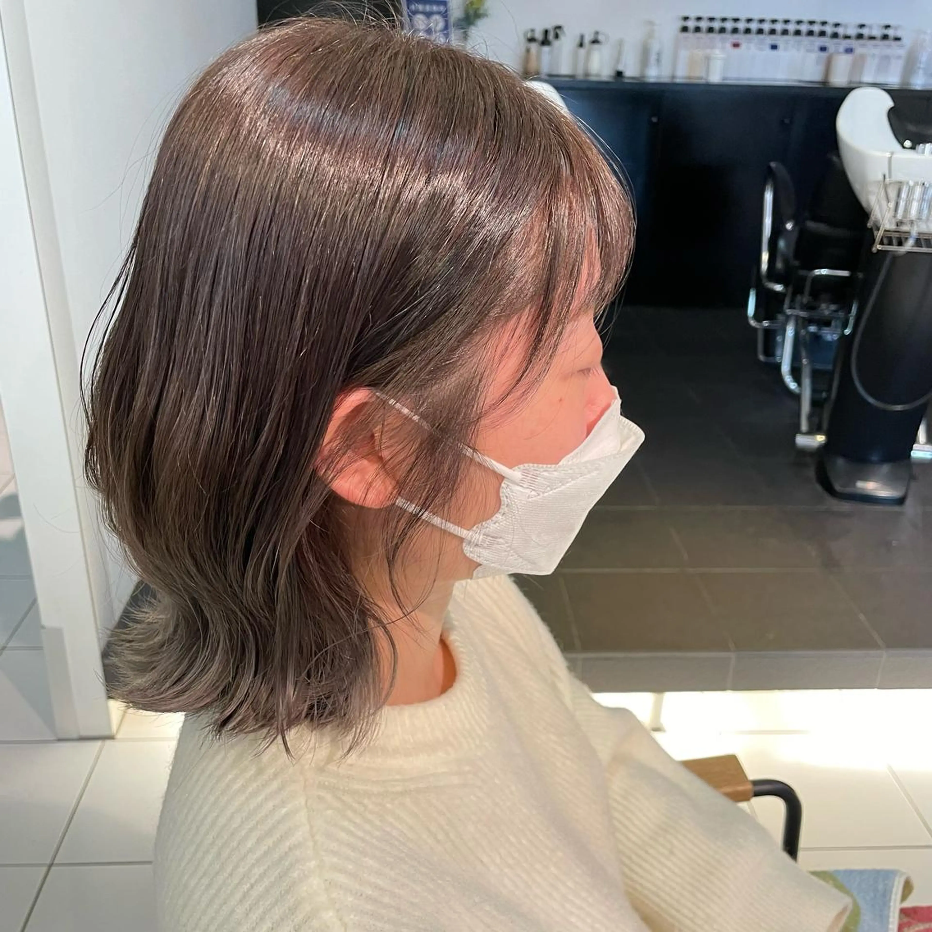 ミディアム カラー グレージュ ラベンダーカラー ラベンダーグレージュ ラベンダーグレー 透明感カラー/ 寺田千雅子のヘアスタイル