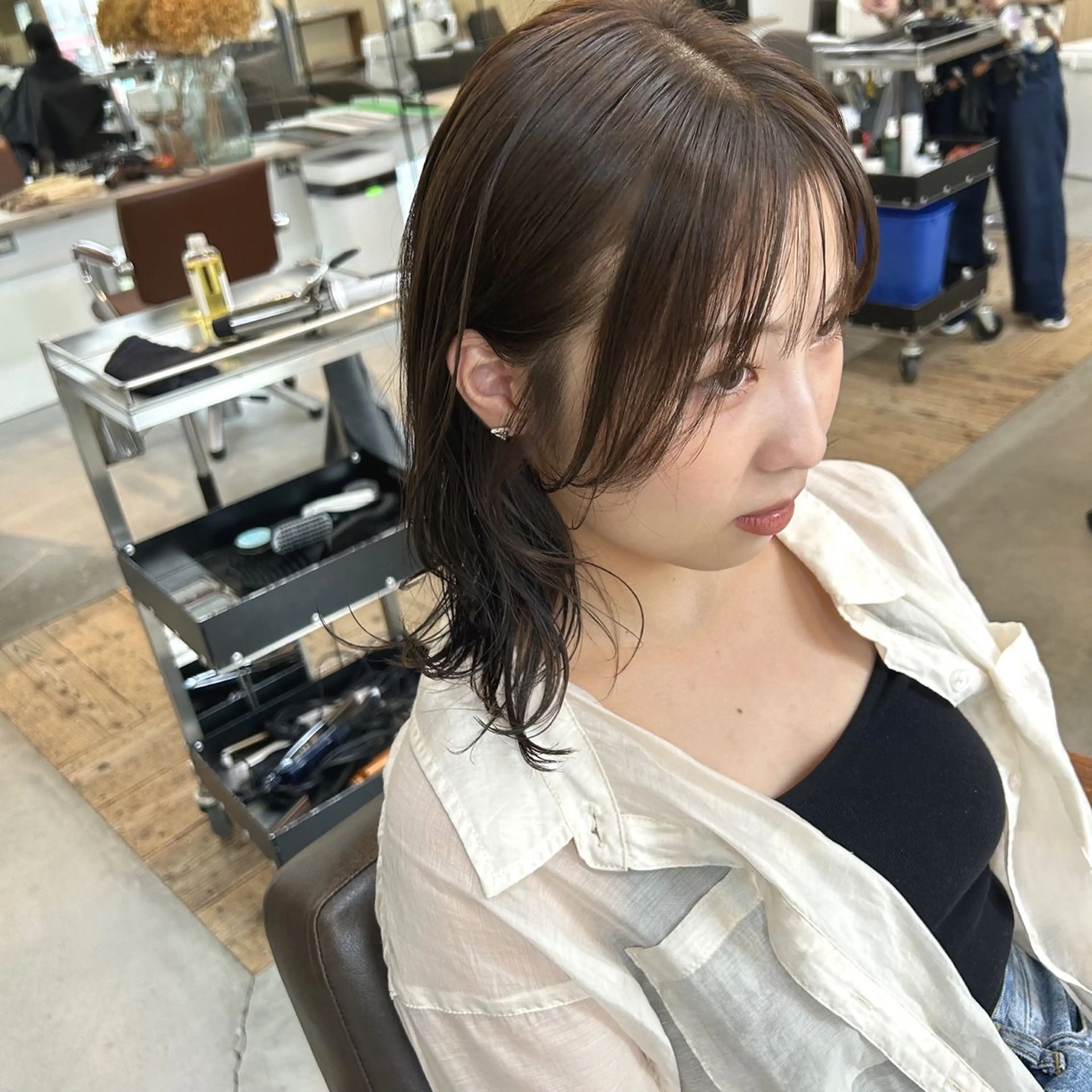 ミディアム カット ヘアカラー トリートメント 綿貫 美雪のヘアスタイル