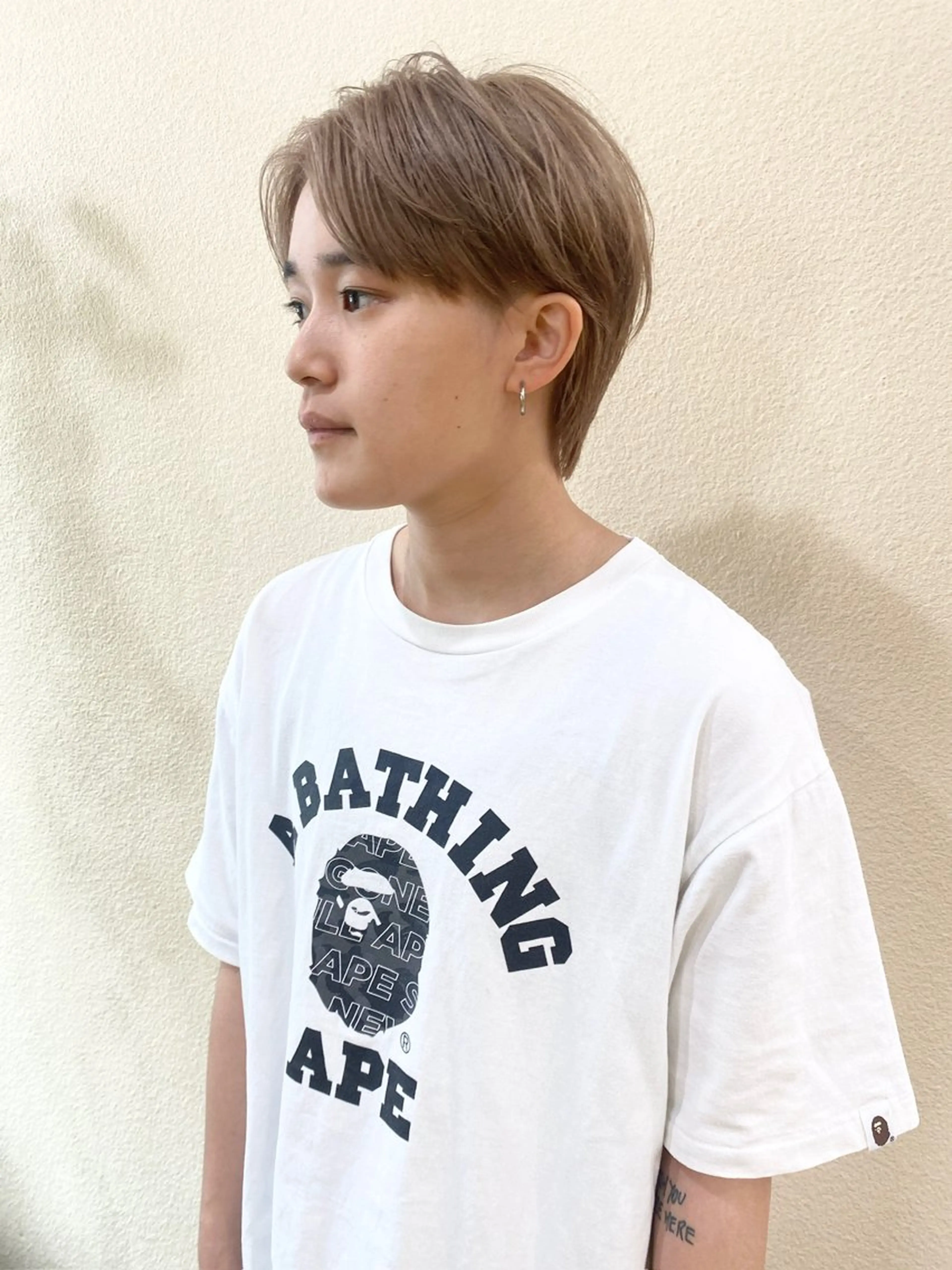 ショート カラー ベージュカラー ミルクティーベージュ カット ヘアカラー ボブ/髪質改善/ レイヤー/池澤慎人のヘアスタイル