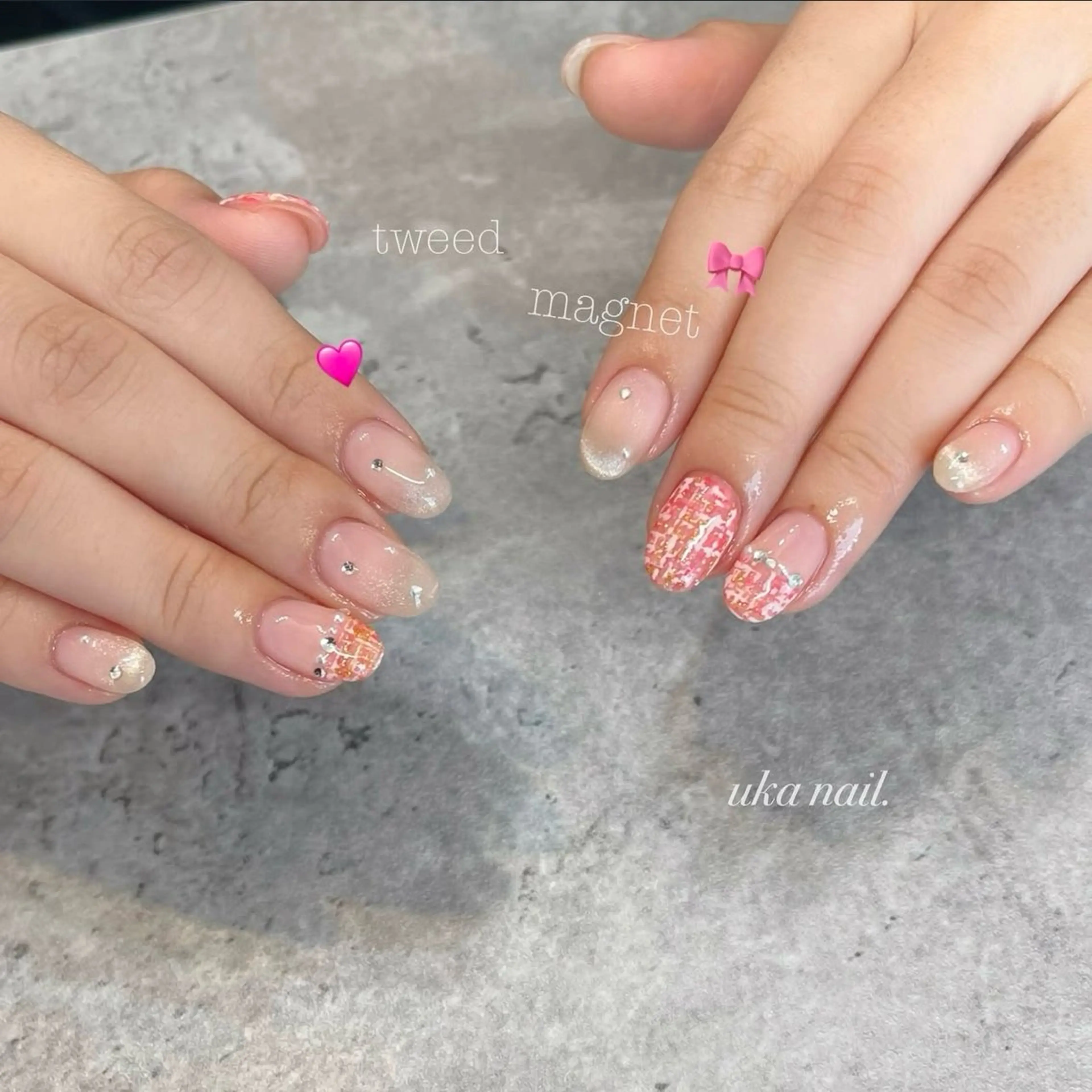 ネイル ツイードネイル ハンドネイル uka nailのネイルデザイン