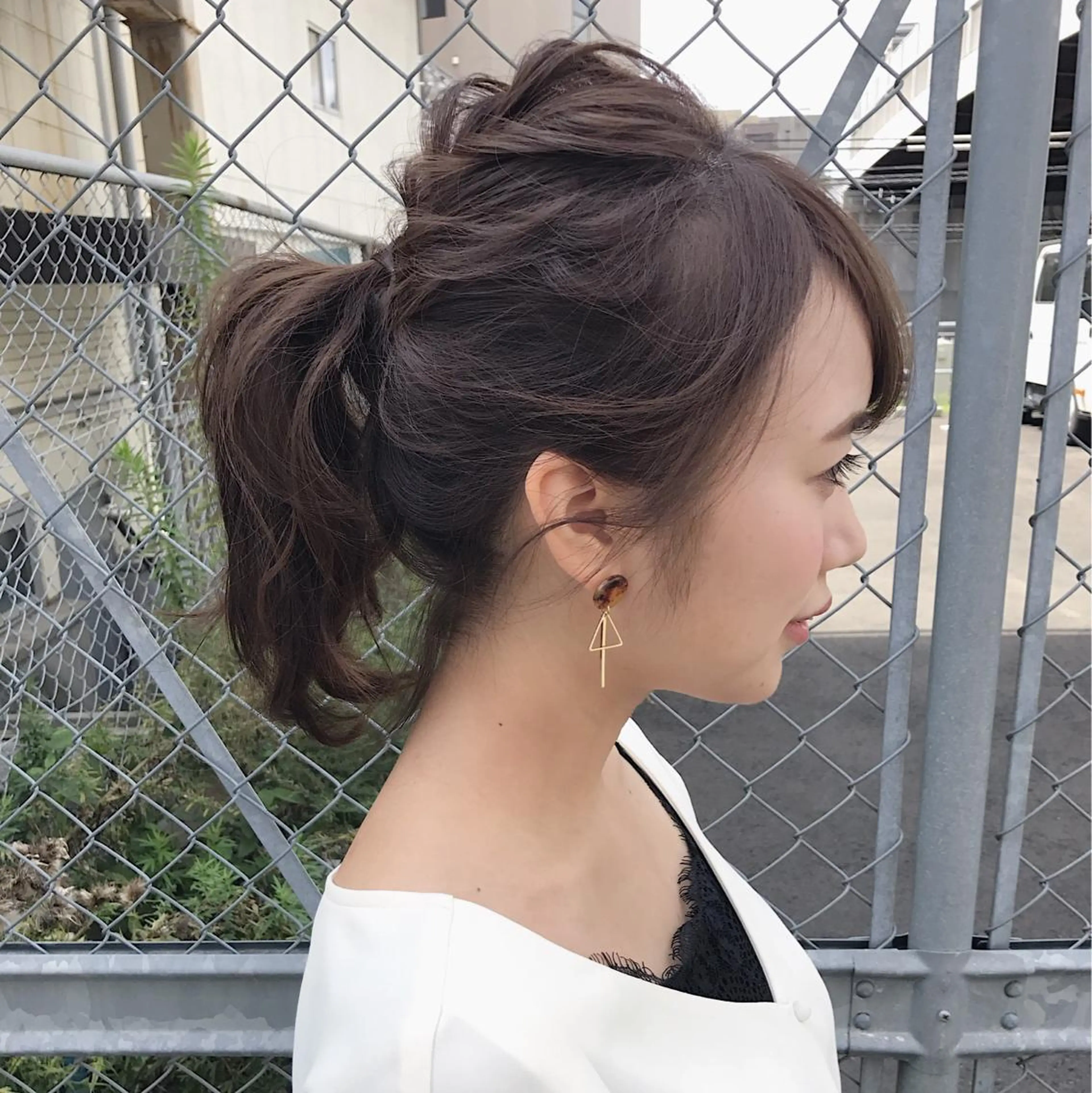 ミディアム ヘアアレンジ ポニーテール 佐藤 旭のヘアスタイル