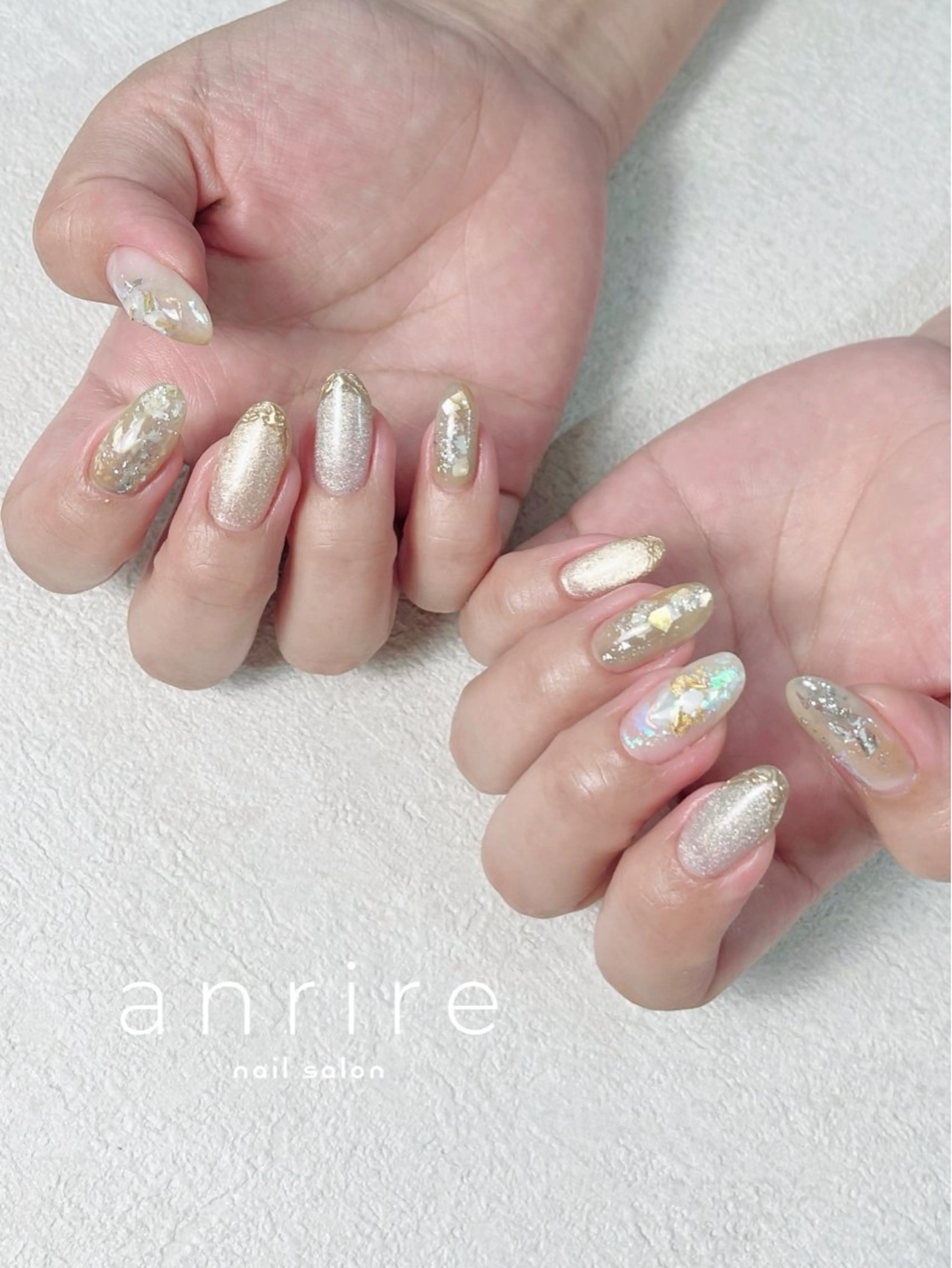 ネイル フレンチネイル ジェルネイル グリーン キラキラネイル ラメ(グリッター) ハンドネイル nail salon anrire〜アンリール〜所属・nailsalon anrireのネイルデザイン