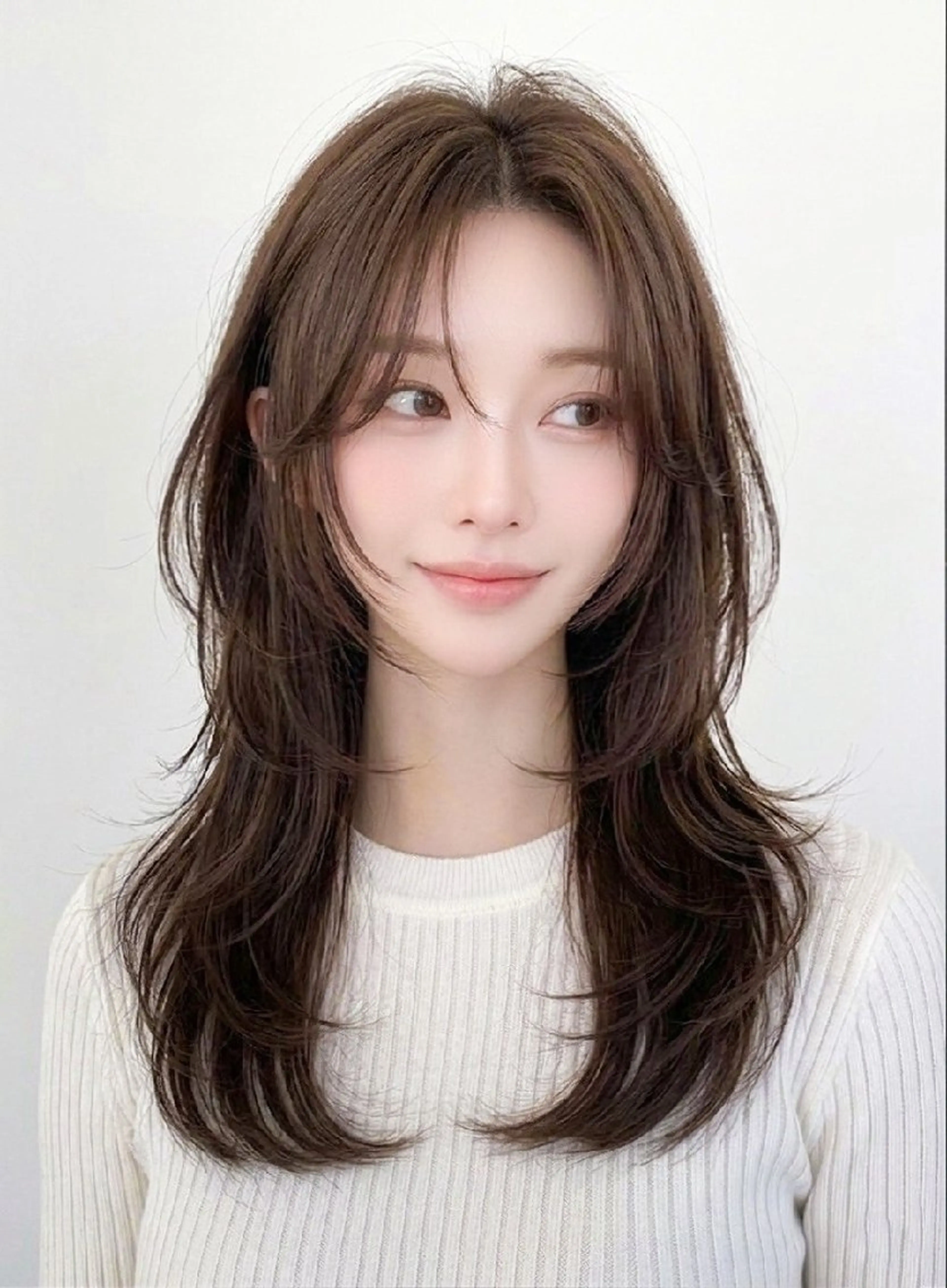 ミディアム カラー カット ヘアカラー トリートメント 艶髪/レイヤーカット 髪質改善/清水のヘアスタイル