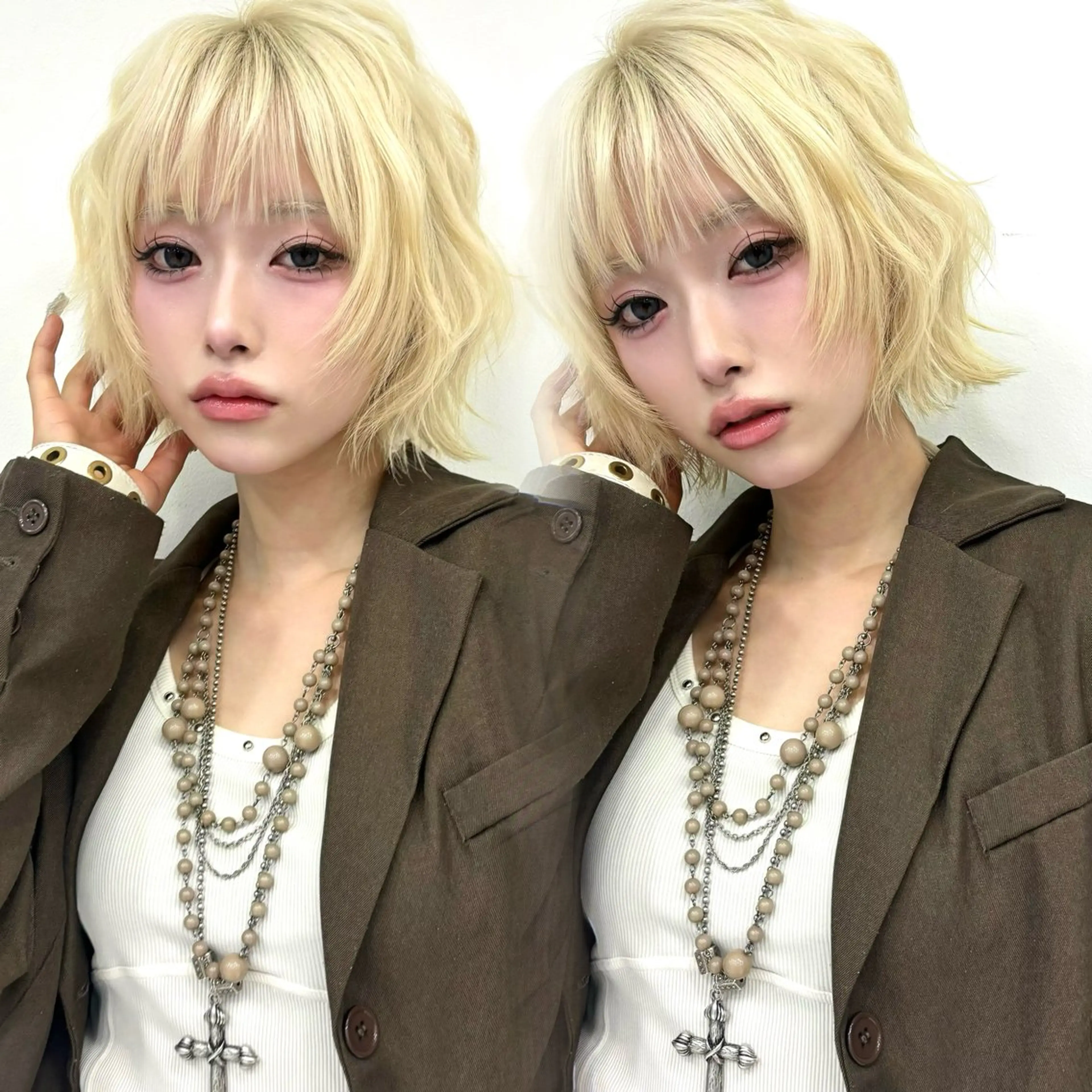 ショート 顔まわりレイヤー 顔周りカット ハッシュカット 髪質改善 韓国風ヘア 岡田 聖蘭のヘアスタイル