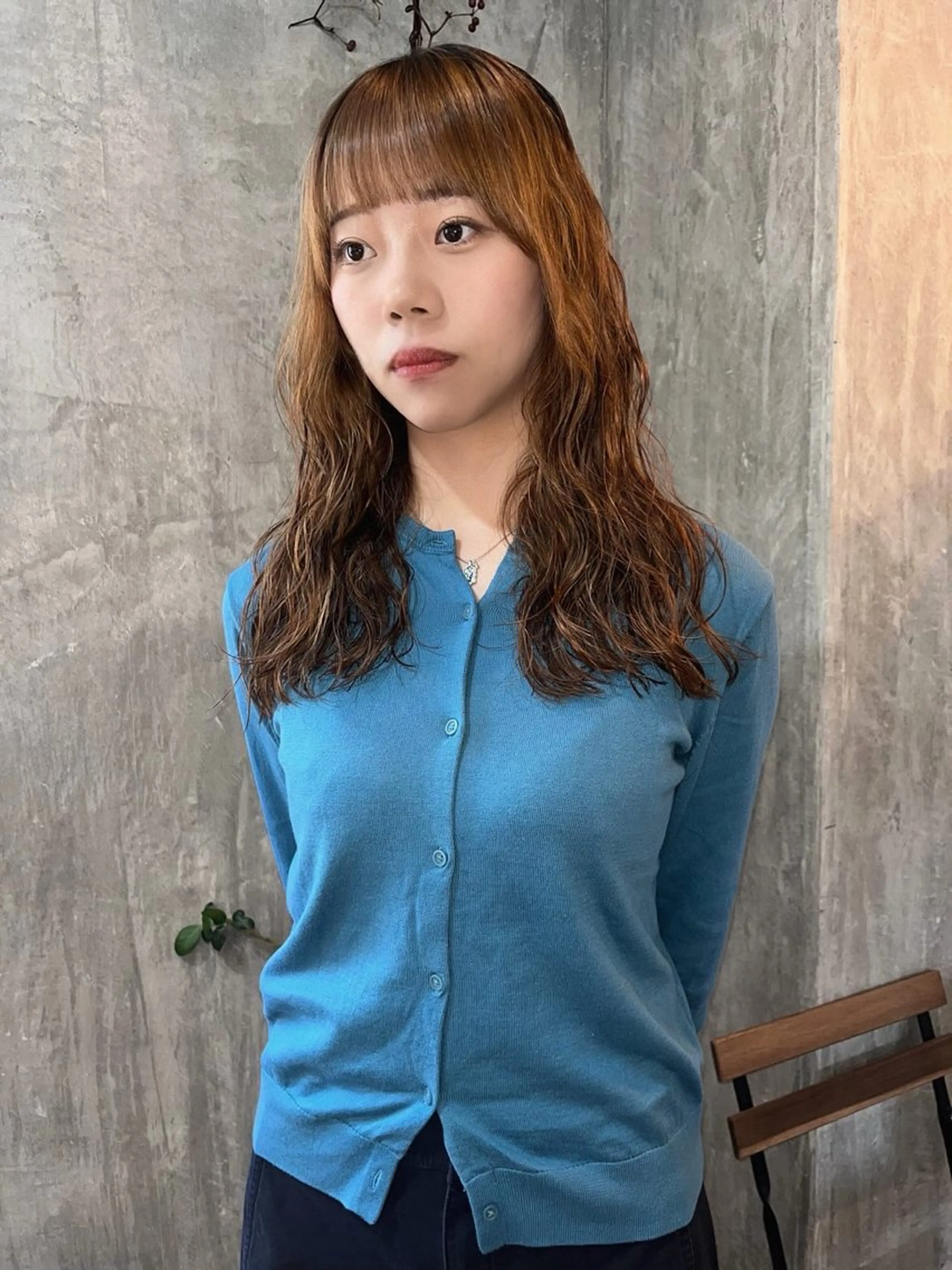 セミロング パーマ セミロングパーマ カット ヘアカラー パーマ niko RINKAのヘアスタイル