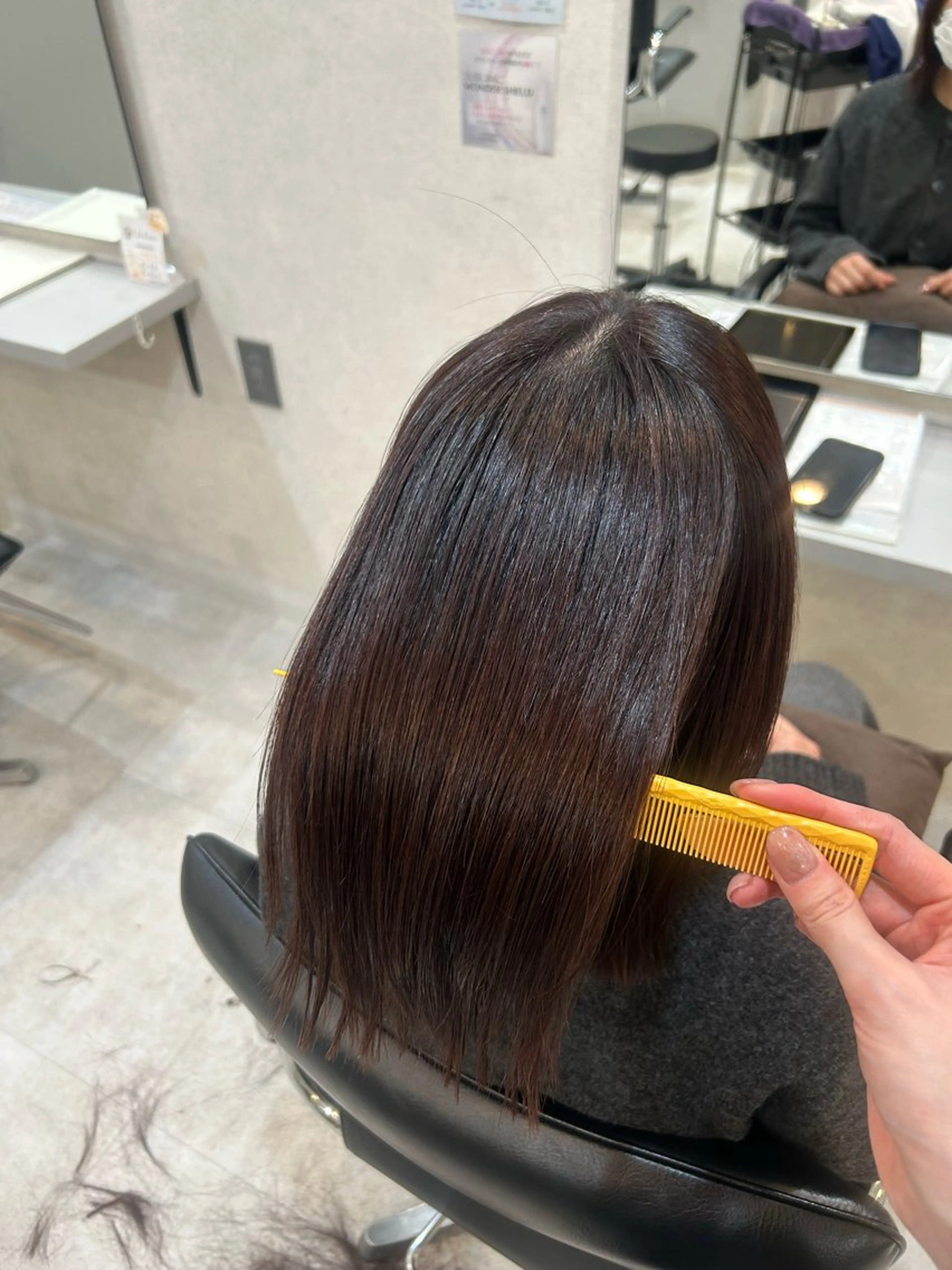 ミディアム カット ヘアカラー 縮毛矯正 柔らかい縮毛矯正/ ボブ/北林のヘアスタイル