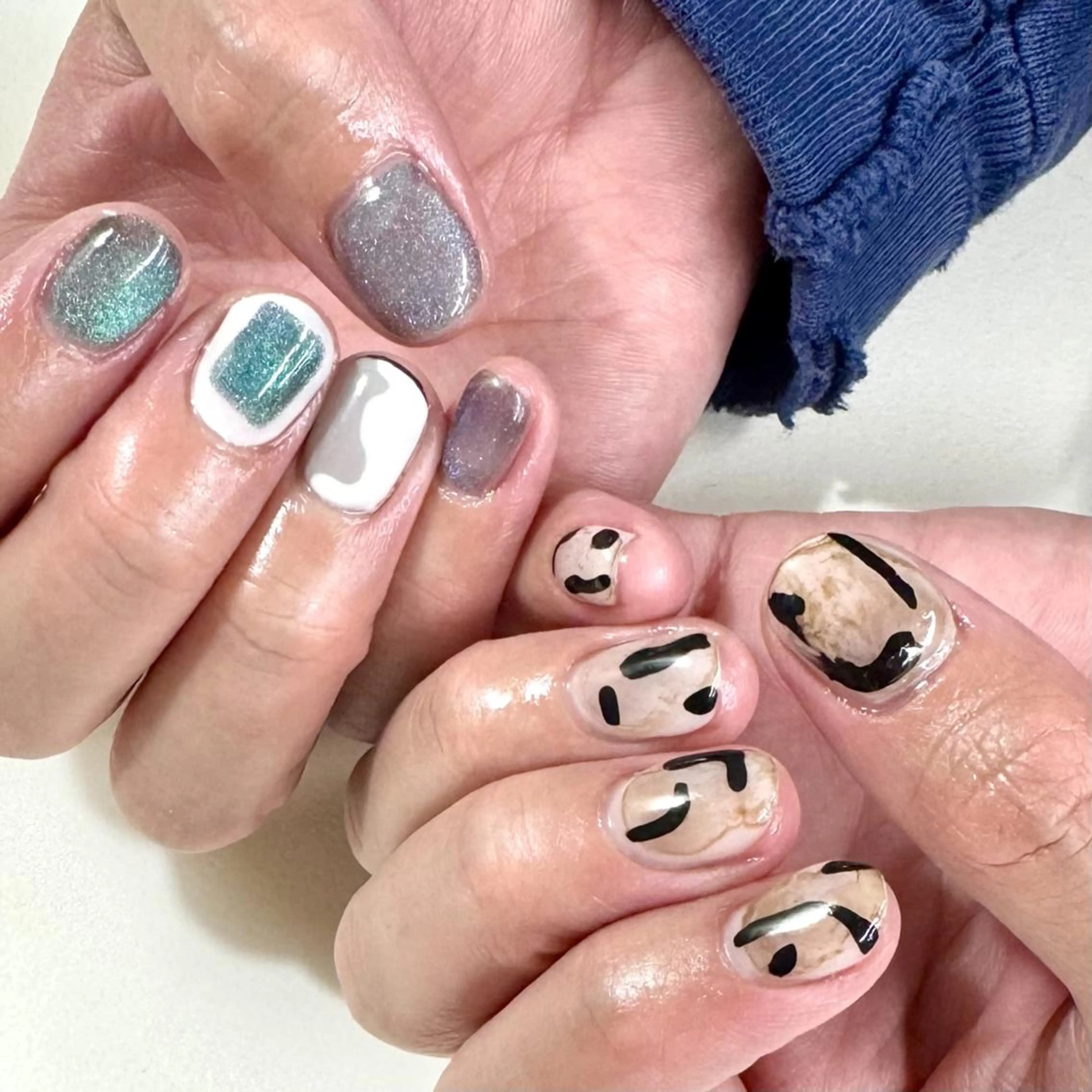 ネイル ジェルネイル 韓国ネイル ニュアンスネイル ワンホンネイル nailstudio eviz新宿店のネイルデザイン