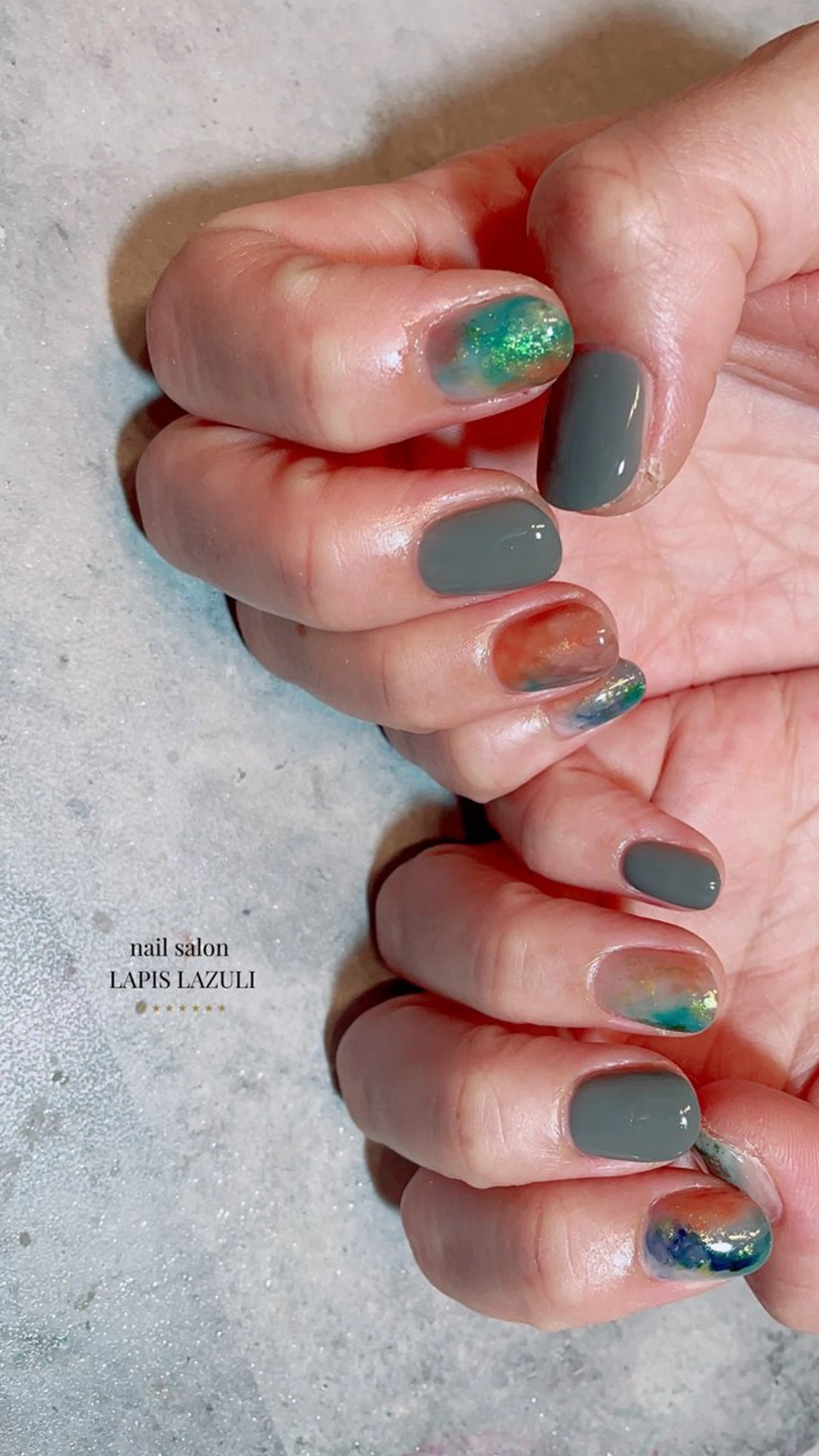 ネイル ハンドネイル nail salon ラピスラズリのネイルデザイン