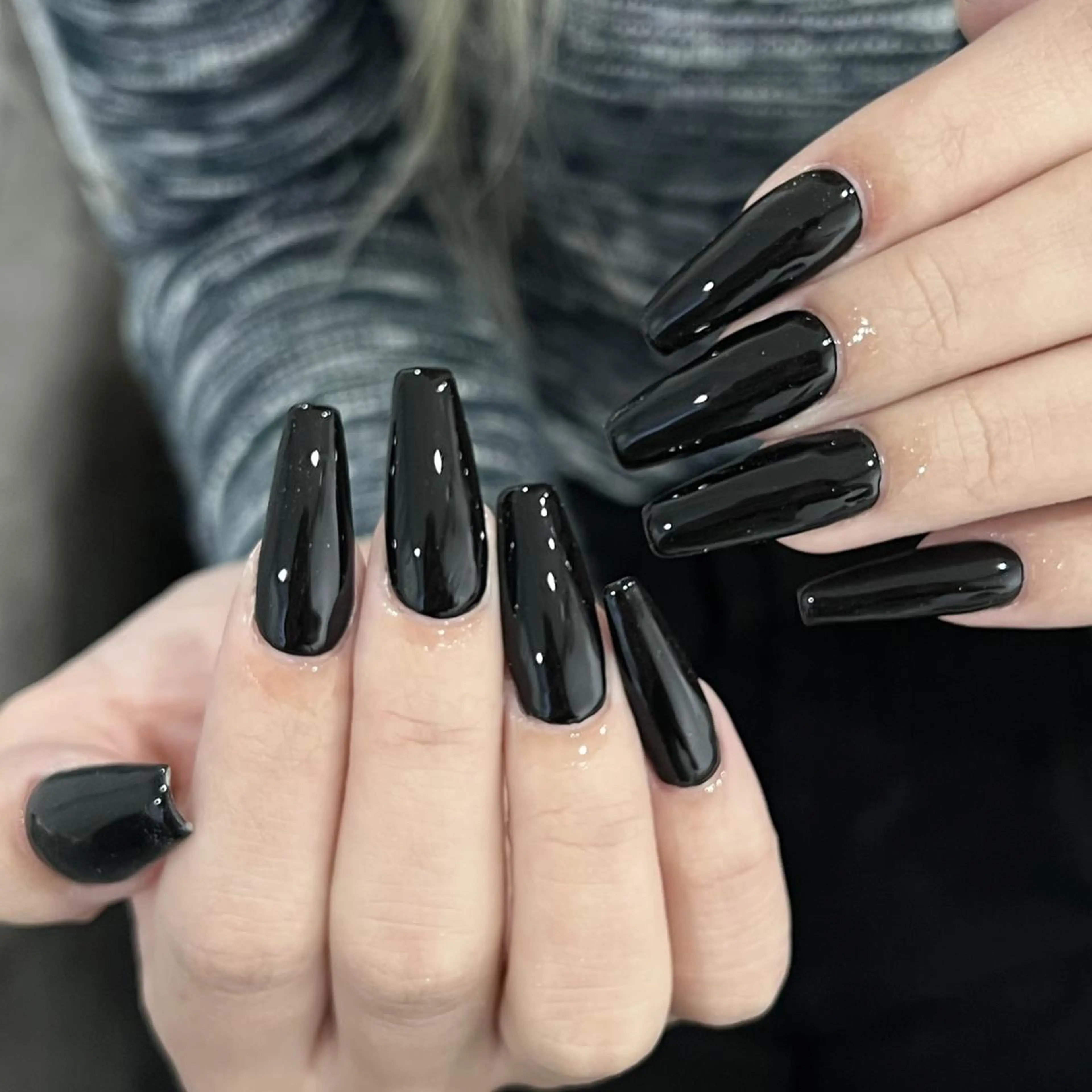 🩵チップ長さだし🩵ワンカラー・ラメグラデーション オフありの写真