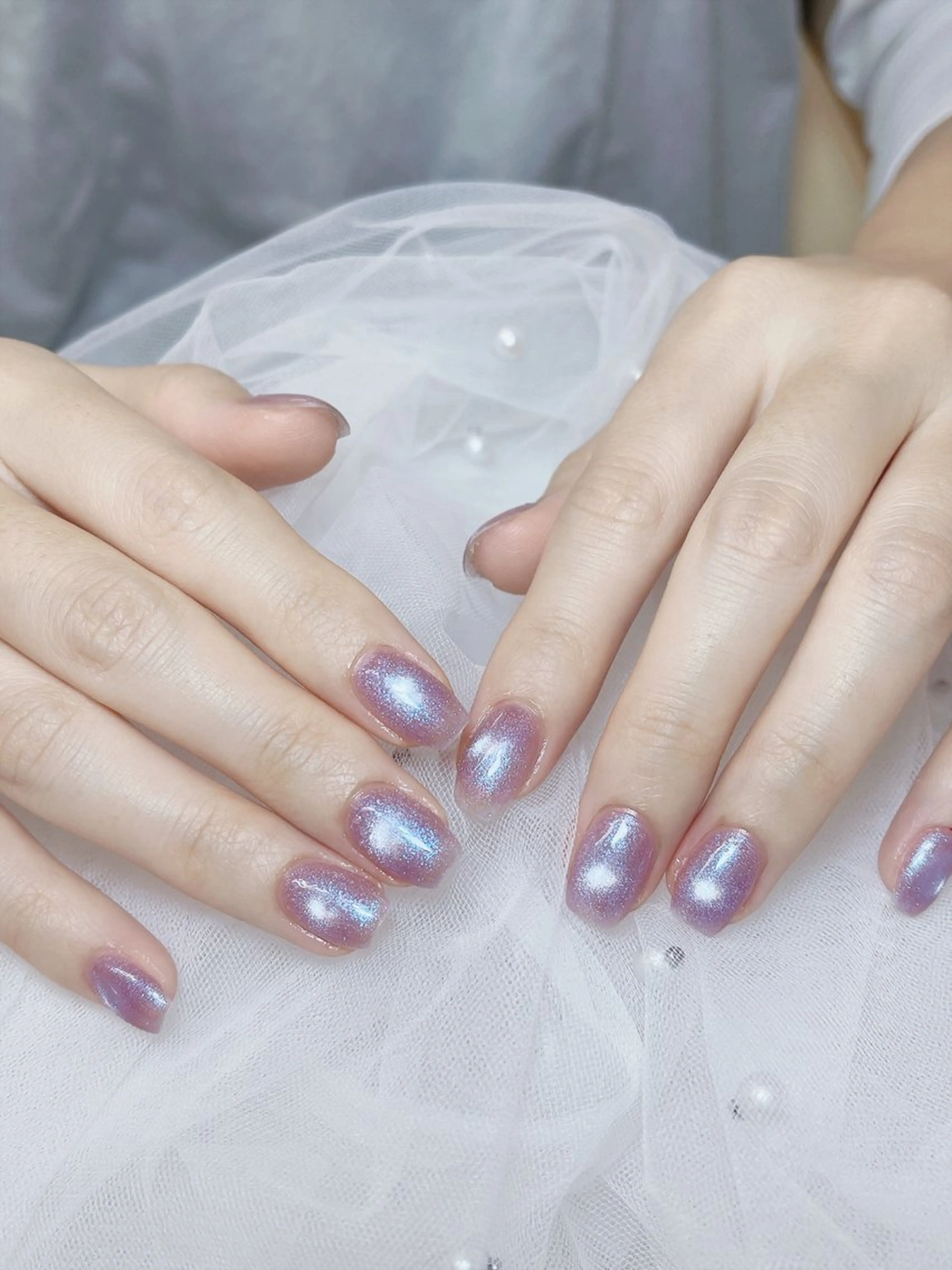 ネイル チークネイル フレンチネイル グラデーション キラキラネイル 韓国ネイル ハンドネイル DUO MI nail salonのネイルデザイン