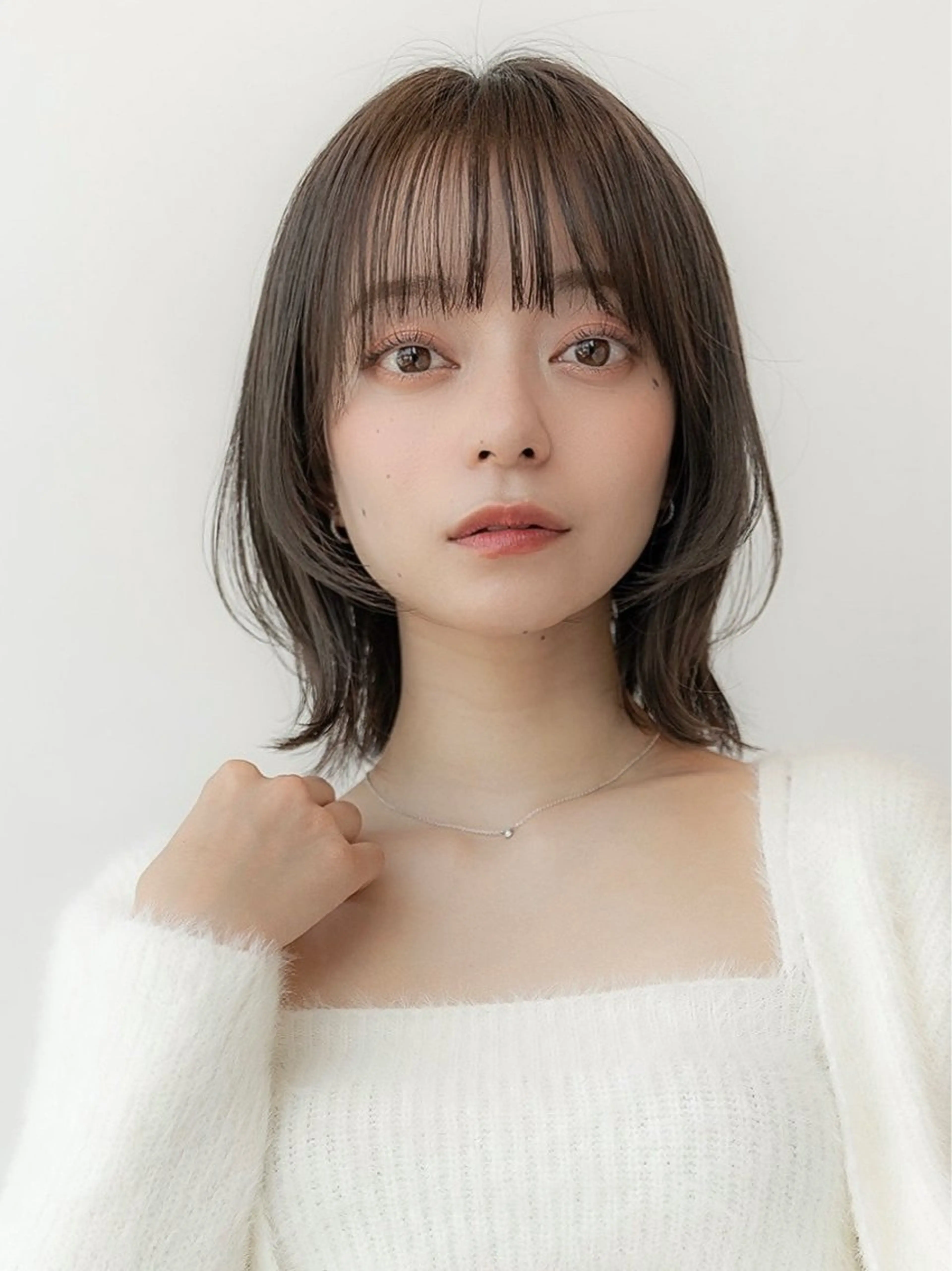 ミディアム カラー ブラウンカラー 透明感カラー 顔まわりレイヤー 顔周りカット 髪質改善 カット ヘアカラー トリートメント ヘアセット 韓国レイヤー🇰🇷 韓国研修◎渋谷カイトのヘアスタイル