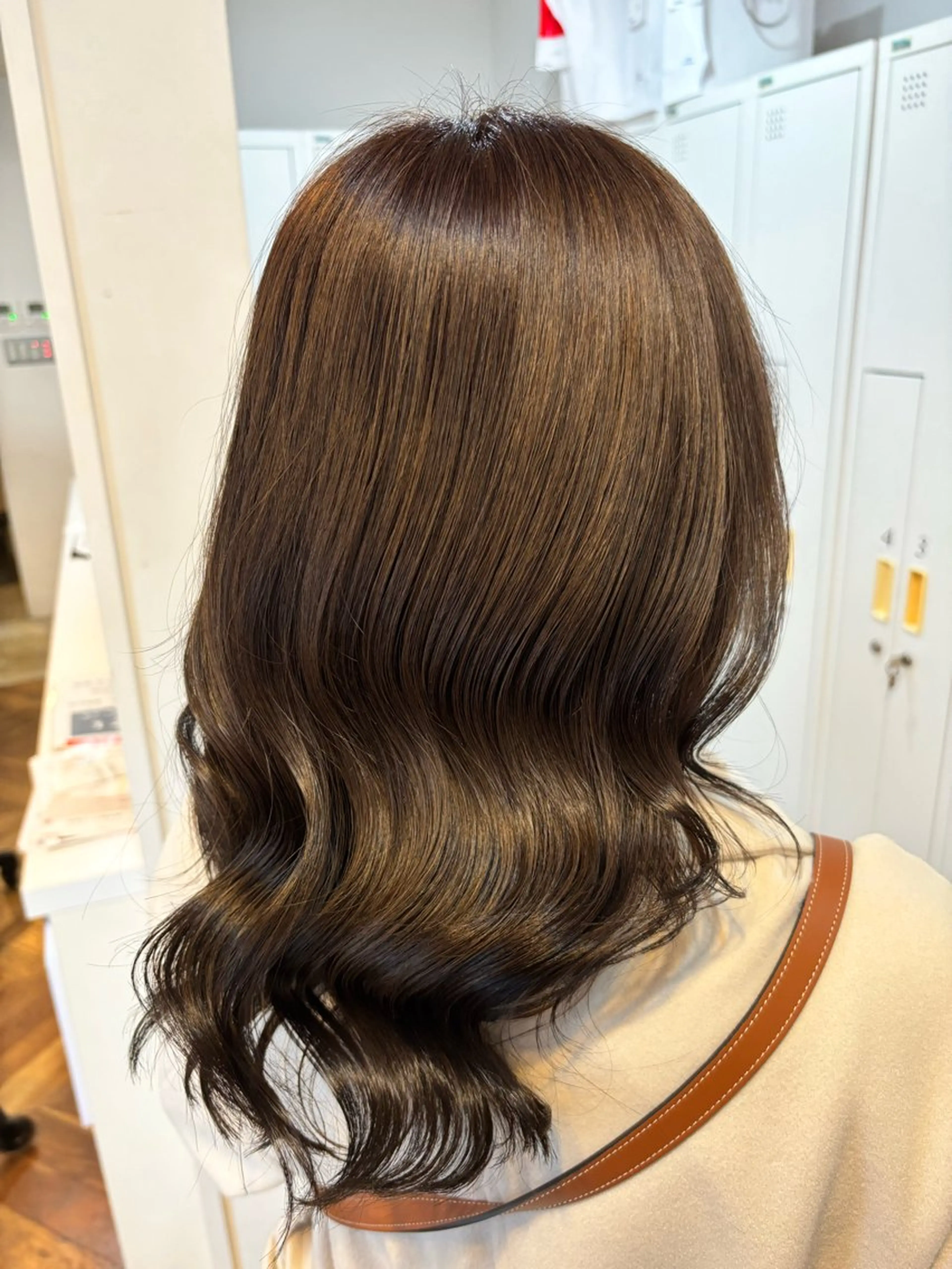 セミロング カラー ベージュカラー ブリーチ ブリーチなしカラー 髪質改善 ヘアカラー トリートメント カノエ小郡/髪質改善 /小野　静水のヘアスタイル