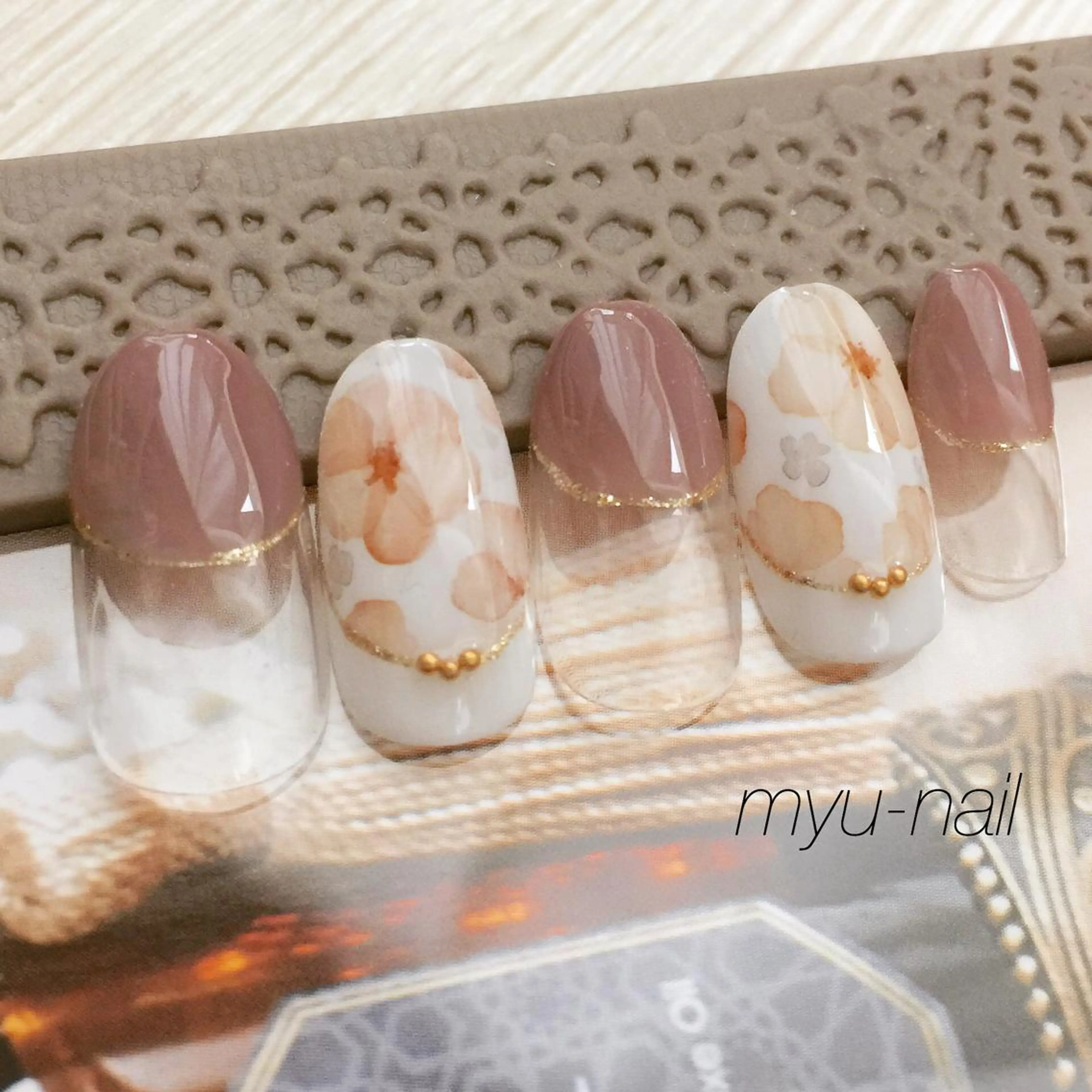 ネイル フラワーネイル ネイルチップ ホームサロン myu-nailのネイルデザイン