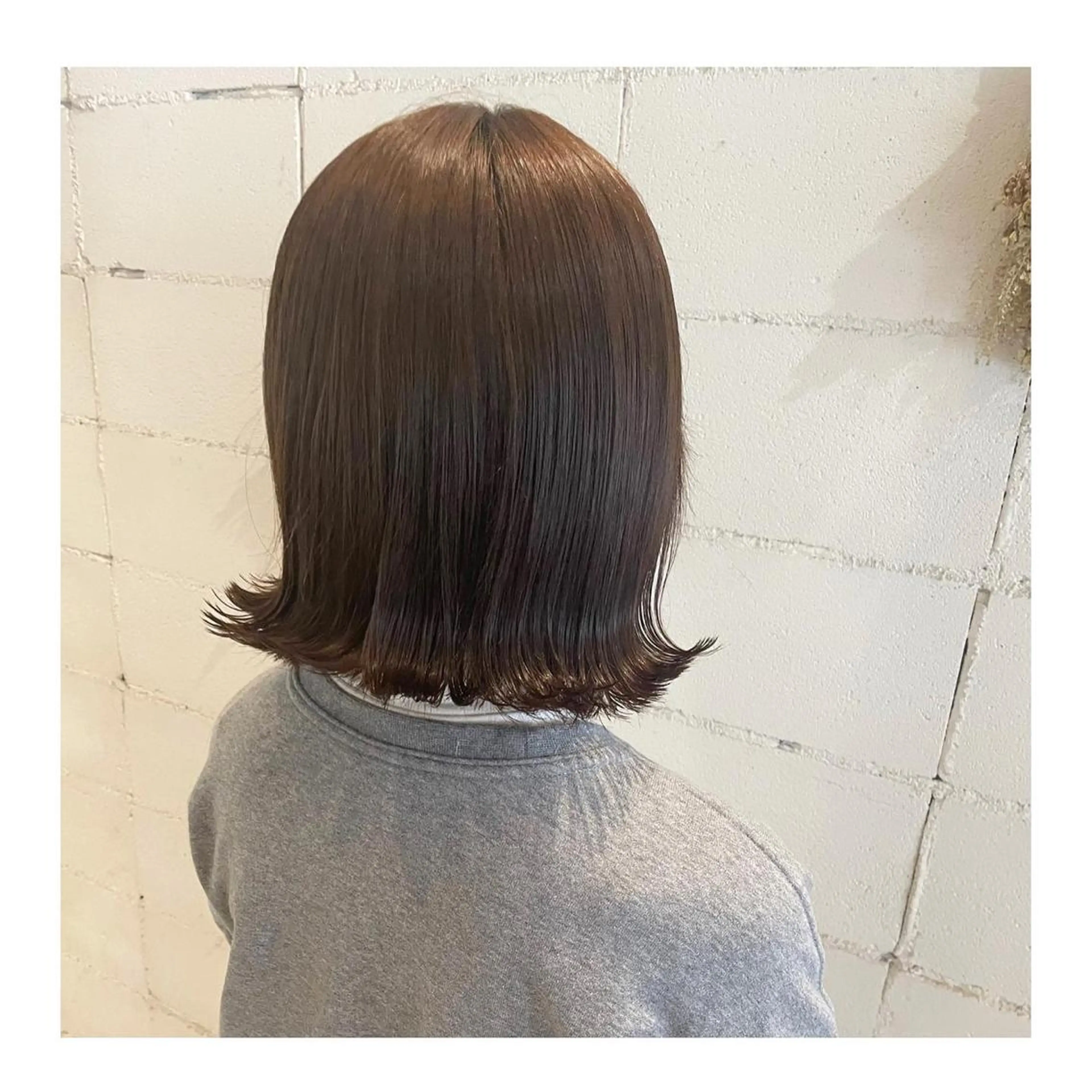 ミディアム 切りっぱなしボブ ボブ トリートメント カット トリートメント ❁⃘ ち だ り さ ❁⃘のヘアスタイル