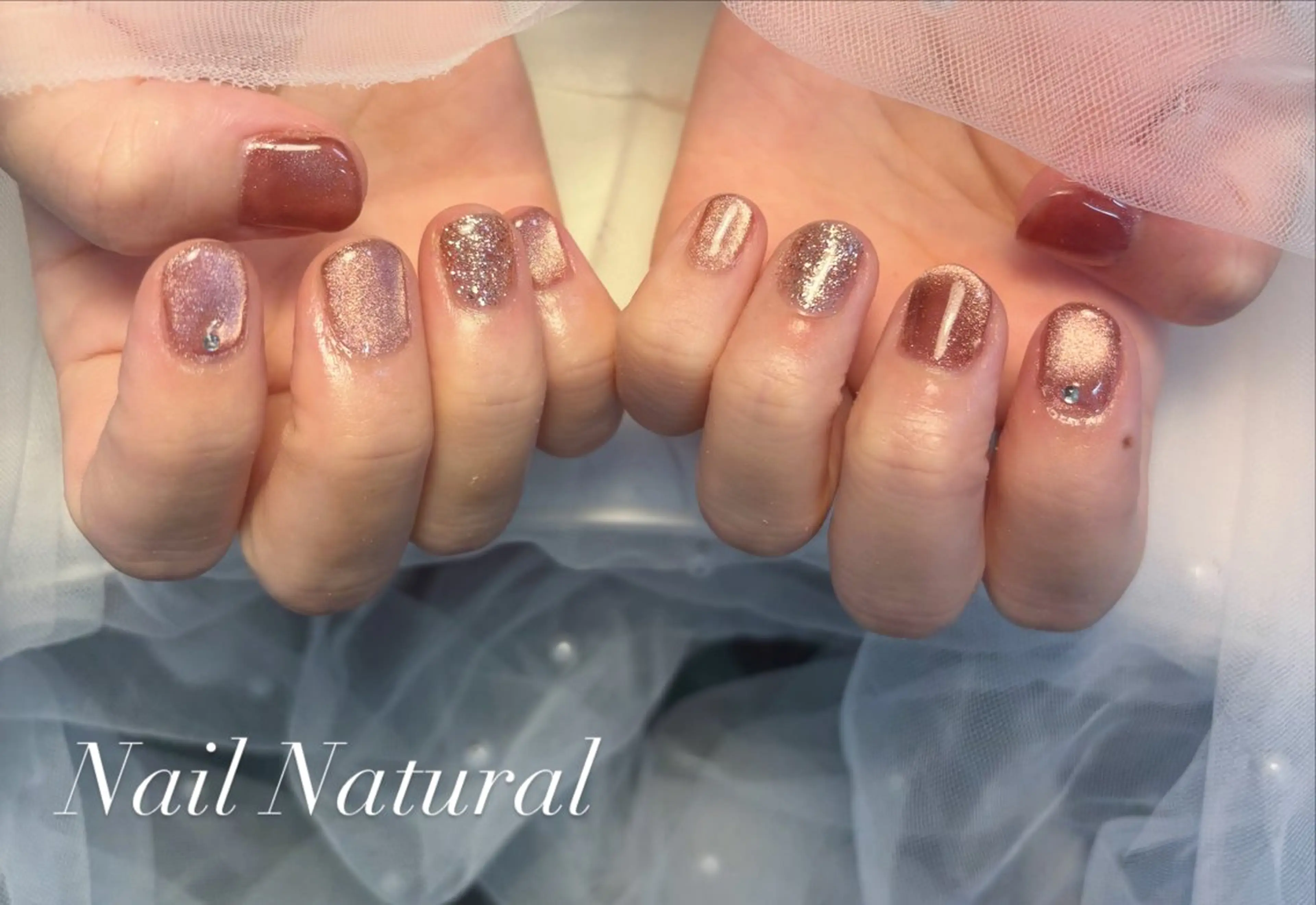 ネイル フラッシュネイル フットネイル フレンチネイル ジェルネイル ガラスフレンチ ハンドネイル Nail salon Natulalのネイルデザイン