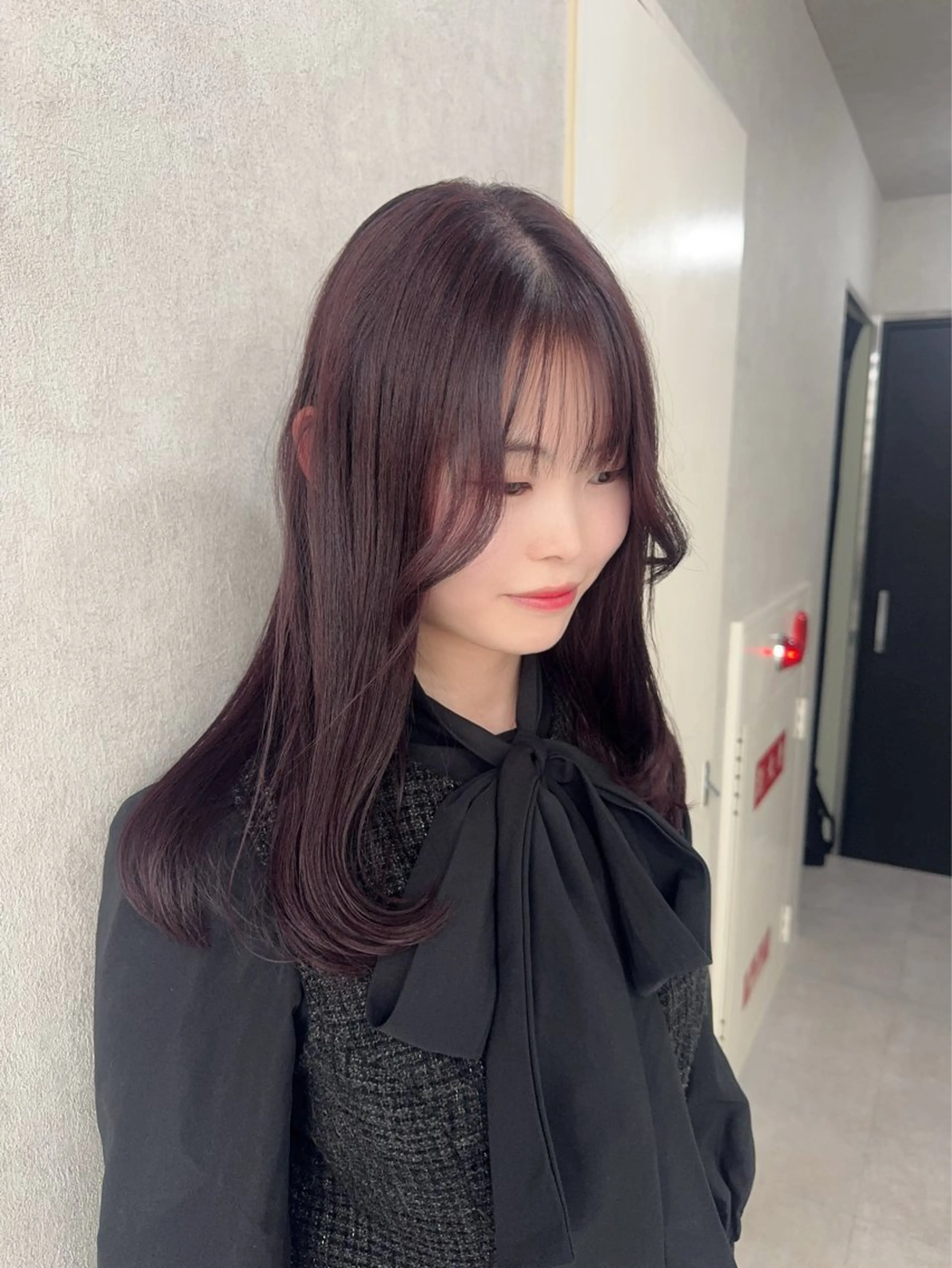 ロング カラー レッドカラー ヘアカラー トリートメント 赤み無し柔らかカラー 【梅田】madokaのヘアスタイル