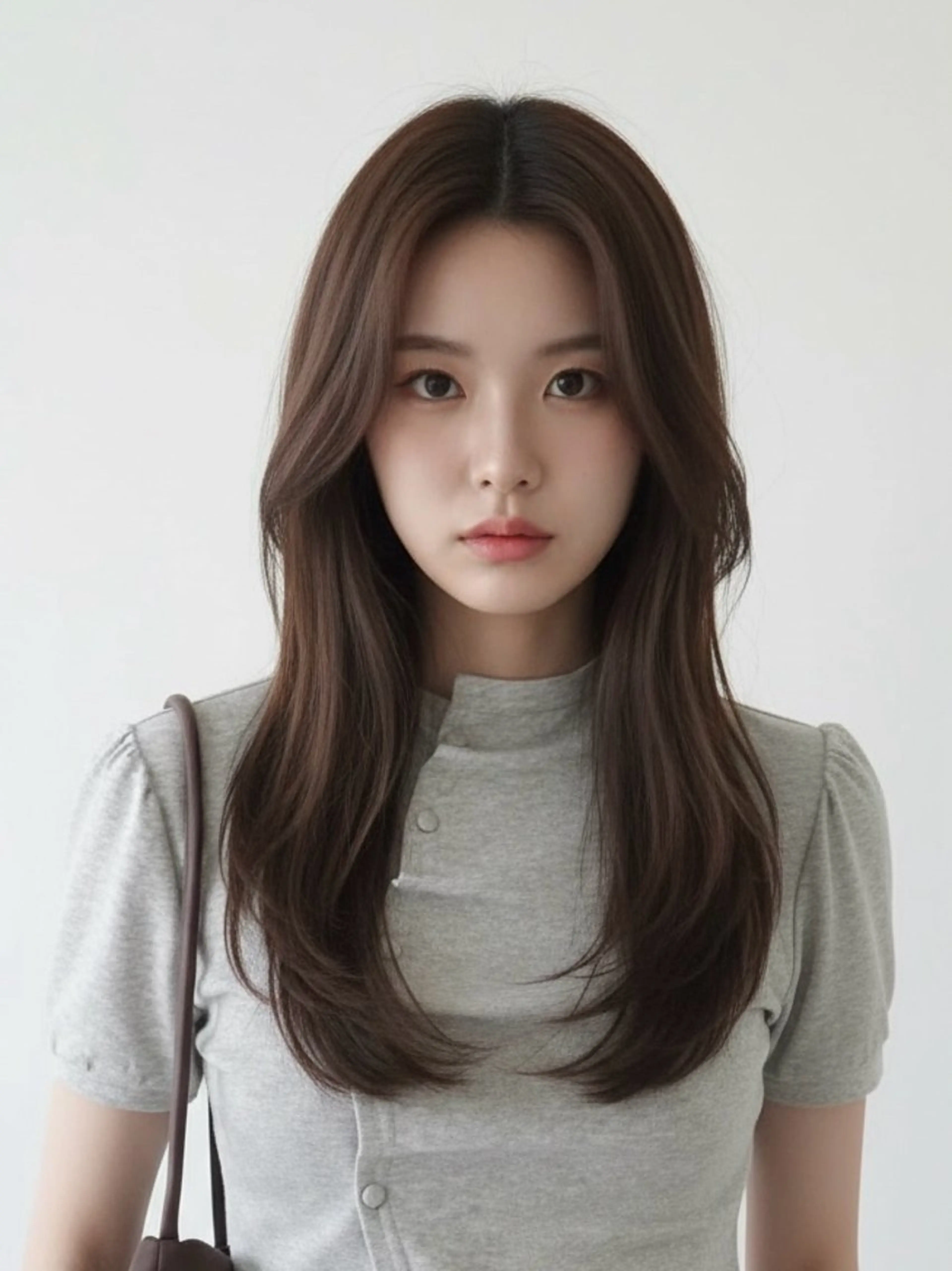 セミロング カラー アディクシーカラー 透明感カラー くびれヘア 顔まわりレイヤー 韓国風ヘア カット ヘアカラー 韓国レイヤーカット 🫧大阪梅田レイヤーのヘアスタイル