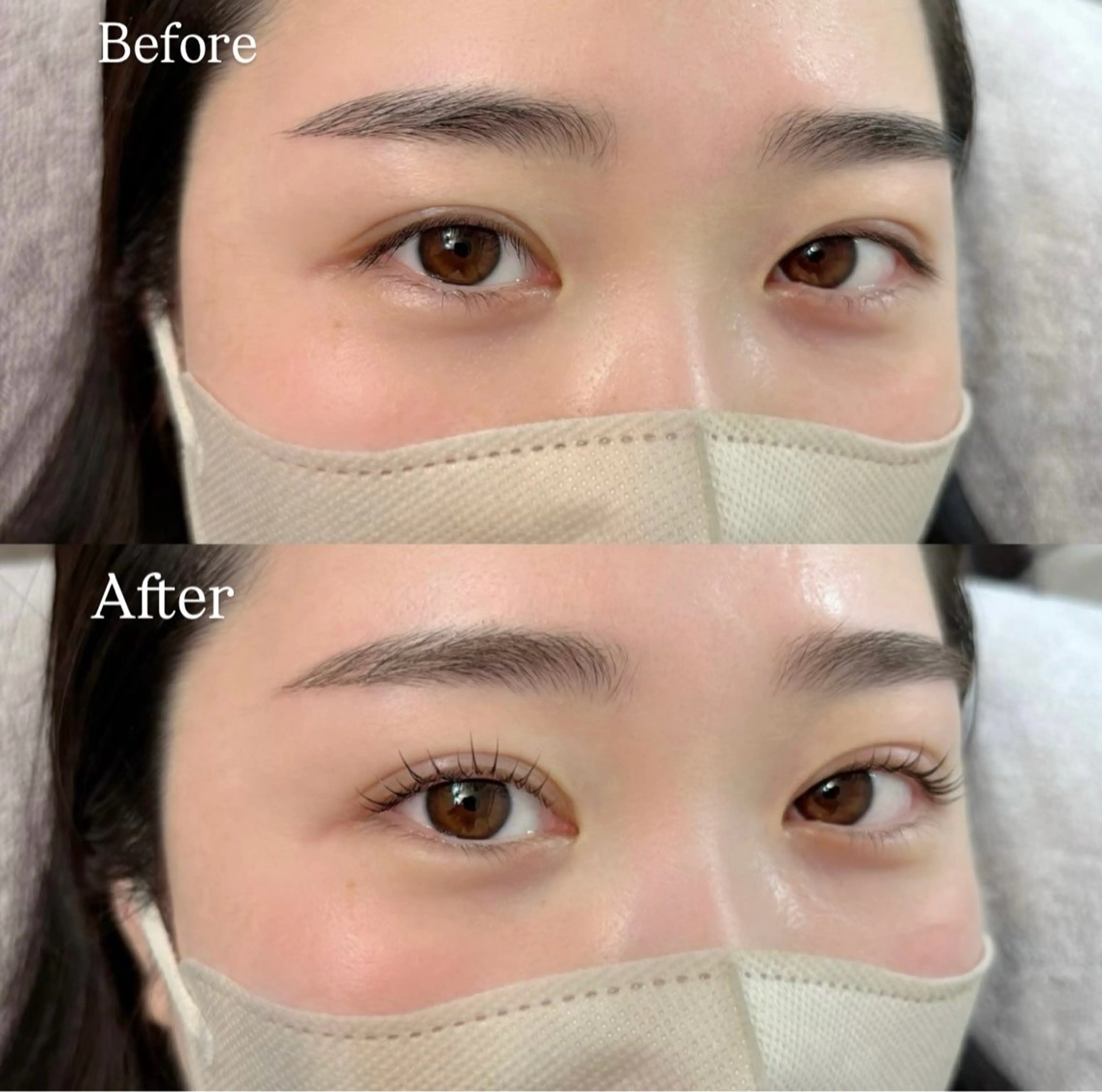 マツエク・マツパ ナチュラル パリジェンヌラッシュリフト まつげパーマ 一重×まつ毛パーマ 天王寺シャルモン misakiのマツエク・マツパデザイン