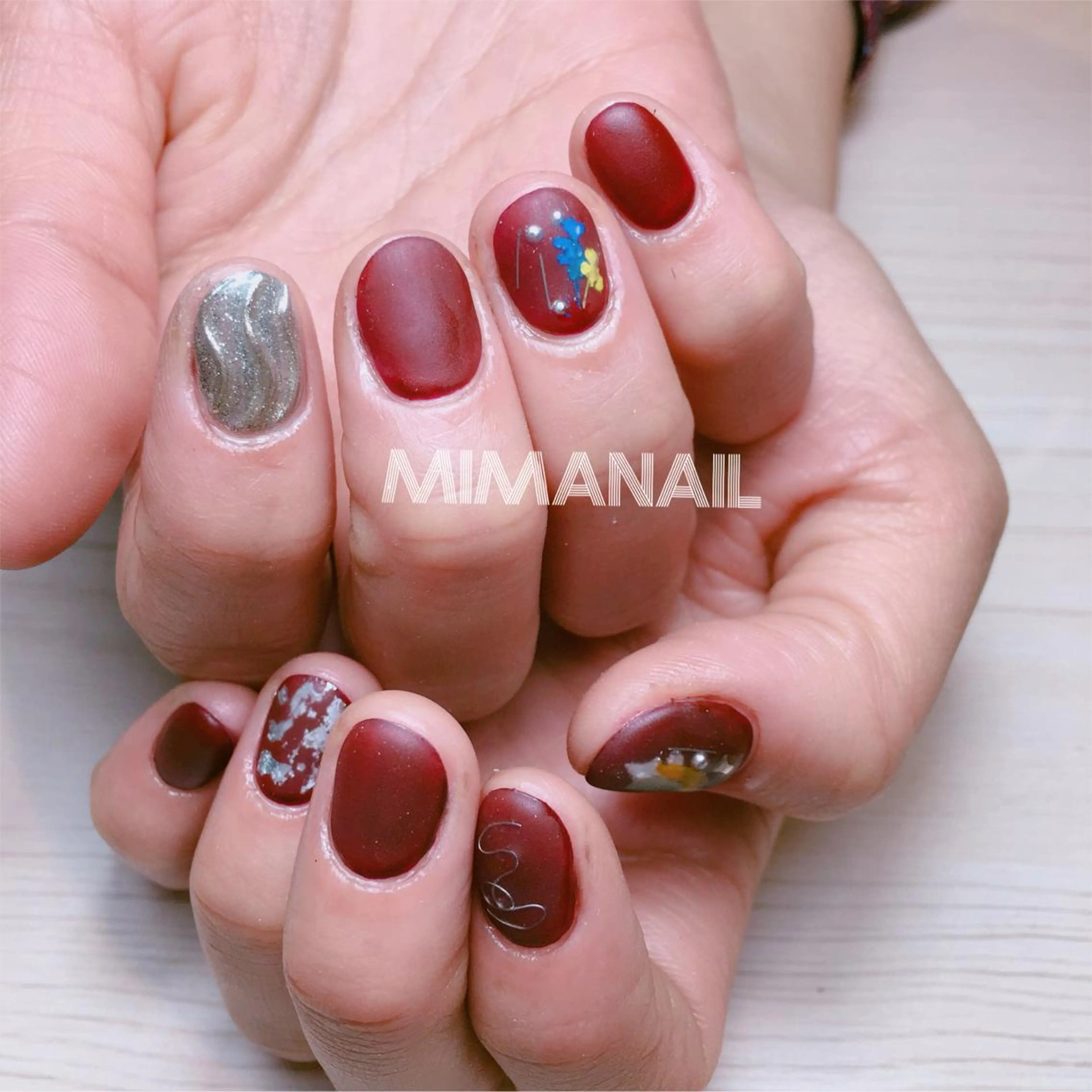 ネイル マットネイル ハンドネイル mima nailのネイルデザイン