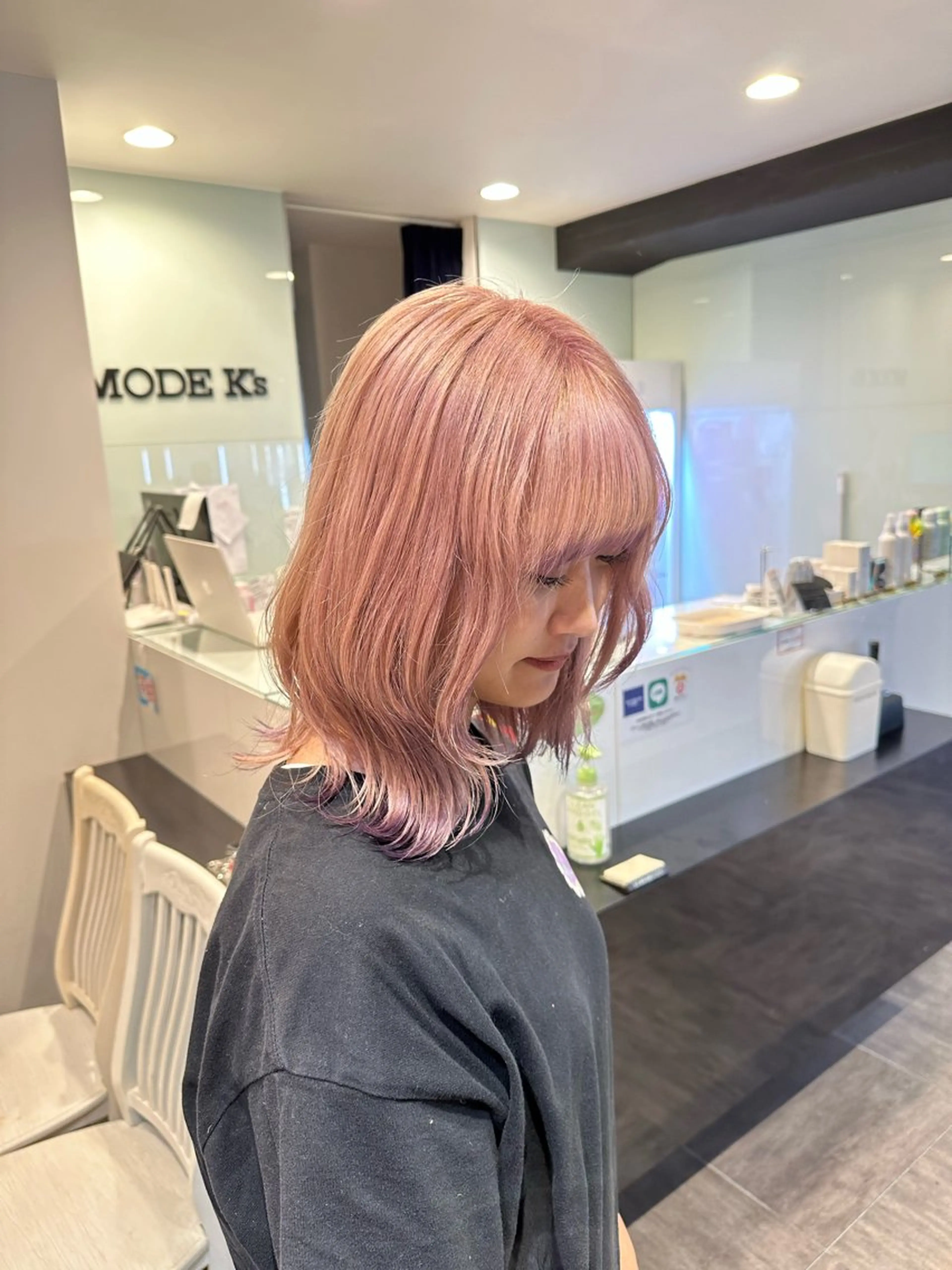 ミディアム カラー ヘアカラー レイヤー/艶カラー ROKUのヘアスタイル