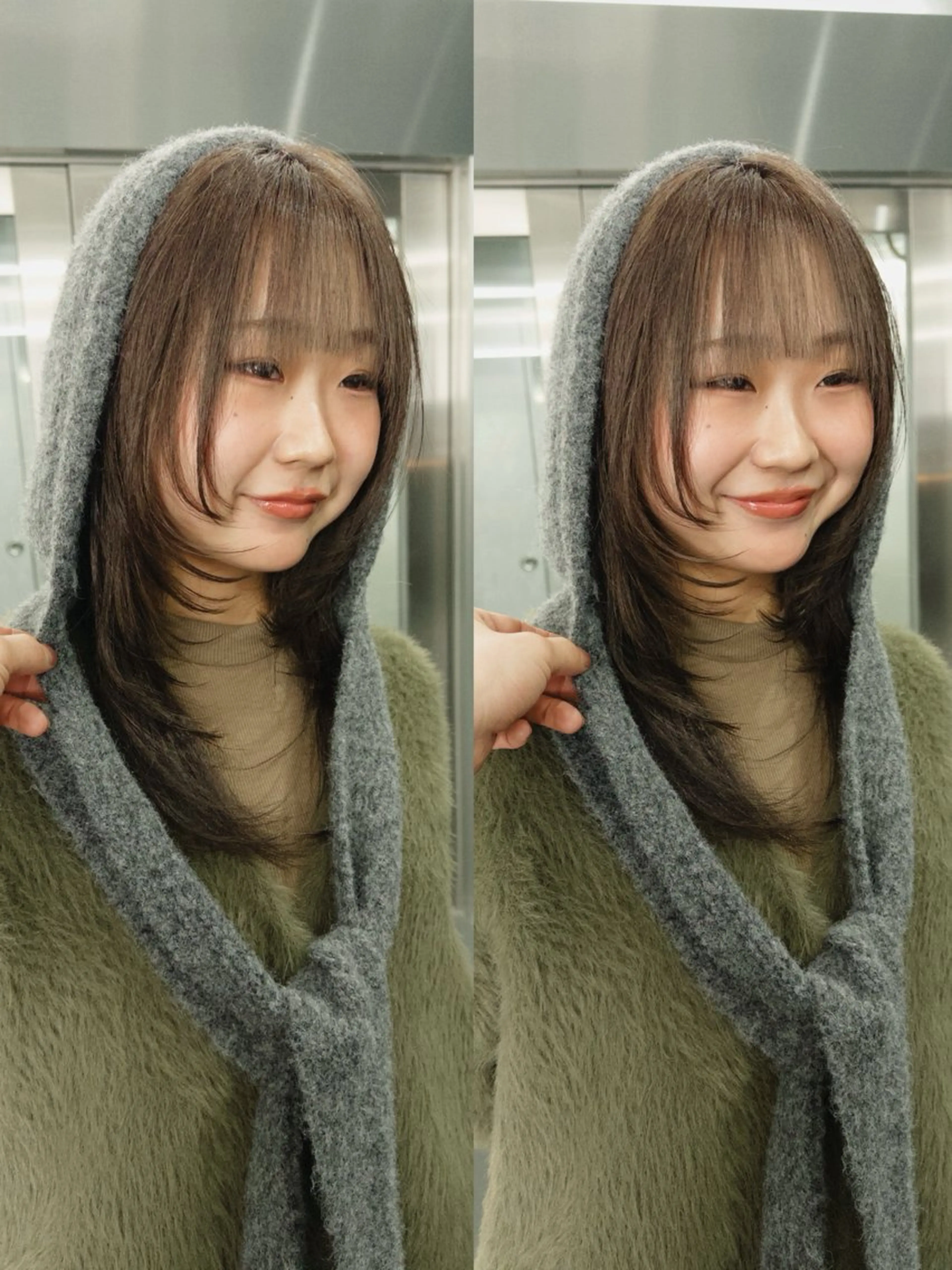 セミロング カラー ヘアカラー トリートメント ケアブリーチ特化✨/ 艶カラー/エクステのヘアスタイル