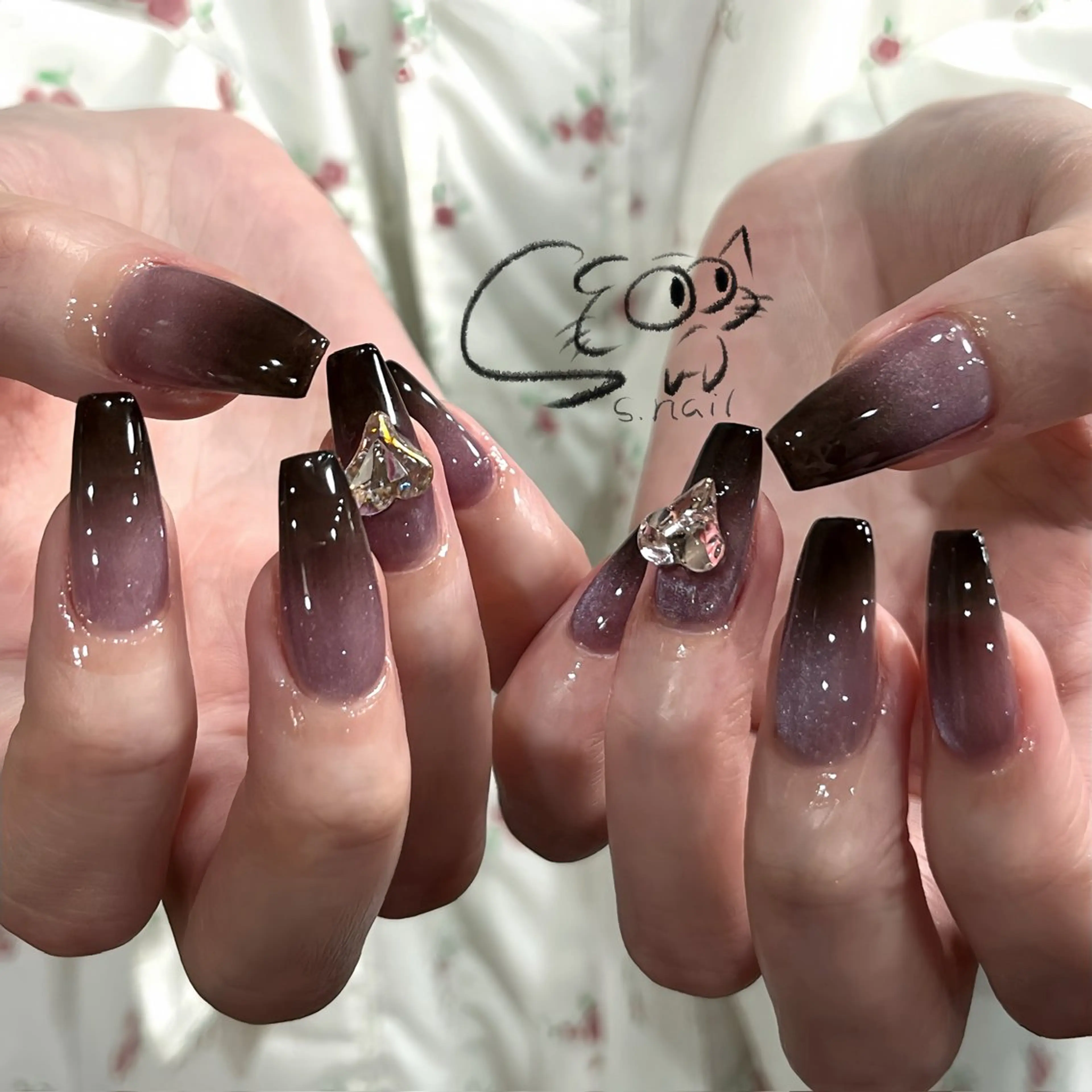 ネイル チークネイル フレンチネイル グラデーション マグネットネイル ワンカラーネイル S.nail _のネイルデザイン