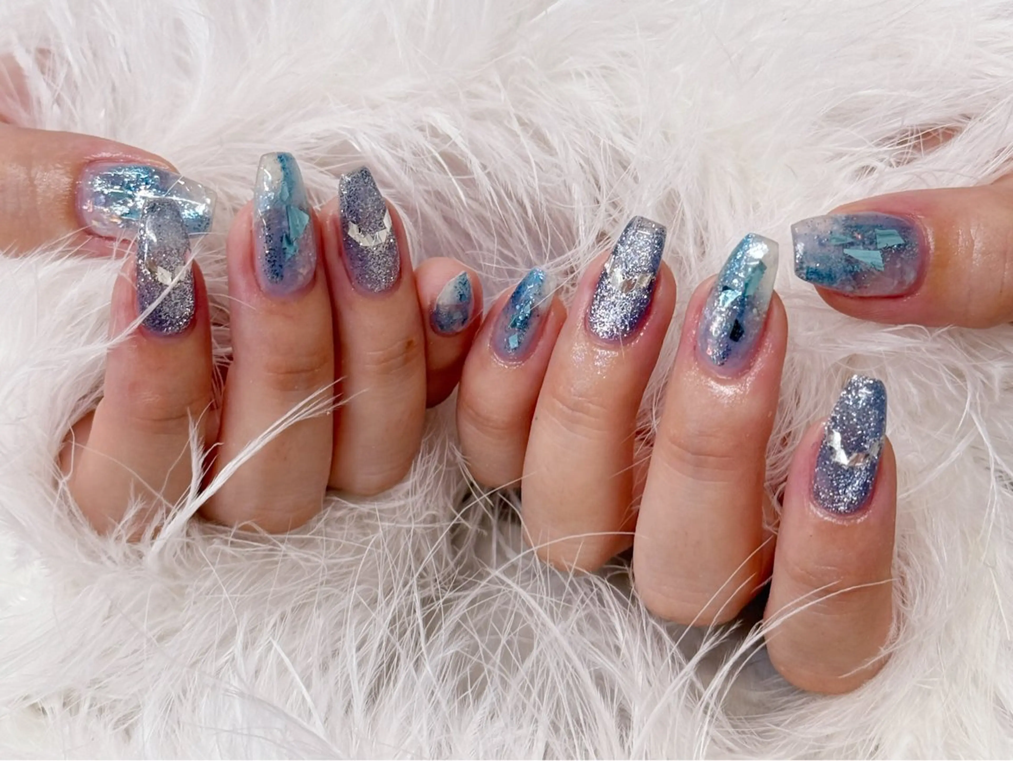 ネイル アートネイル フラッシュネイル フラワーネイル ジェルネイル ガーリー ハンドネイル Puti nailのネイルデザイン