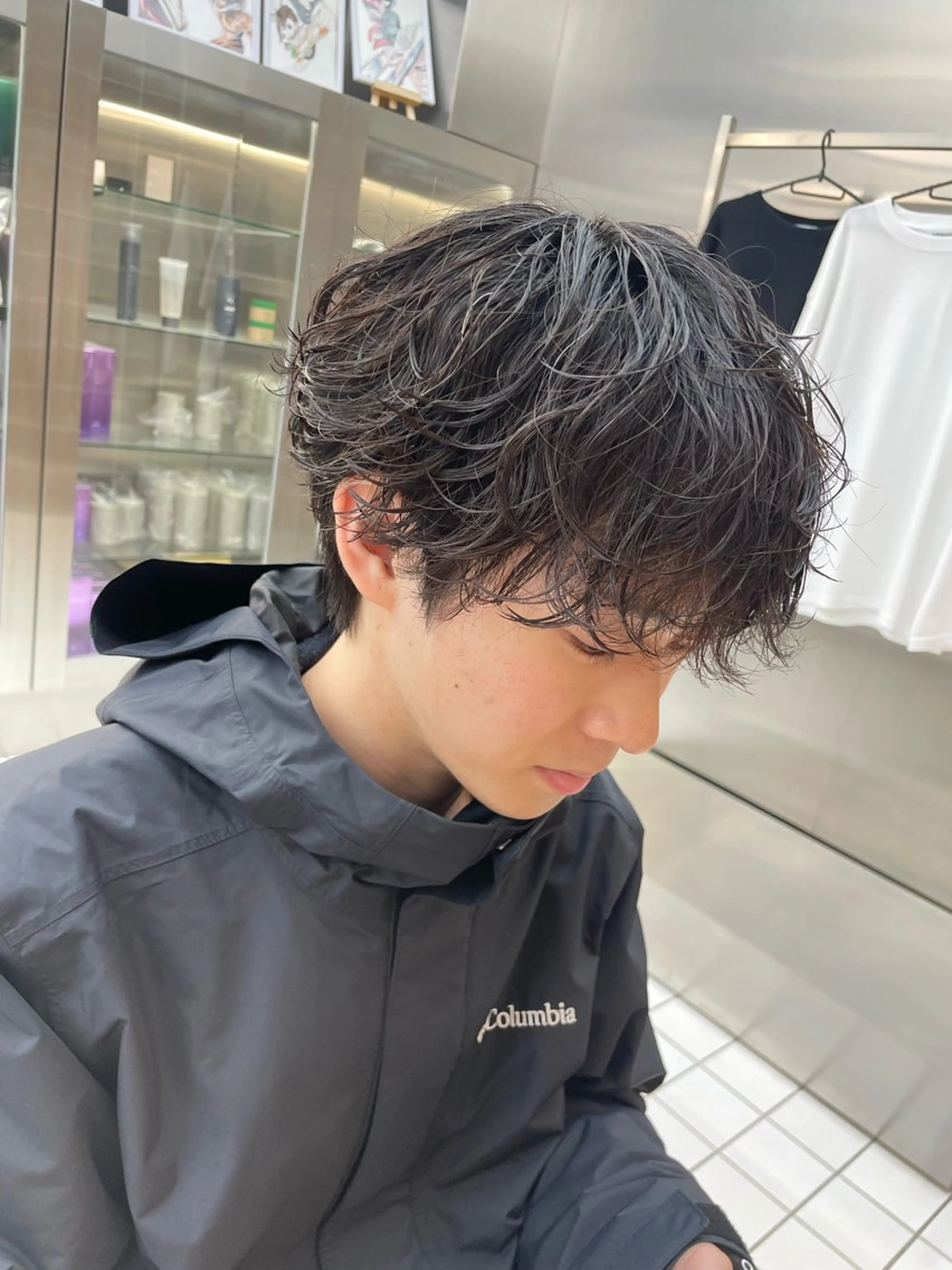 ショート パーマ メンズ メンズパーマ シャドーパーマ カット パーマ 神山 哲のヘアスタイル