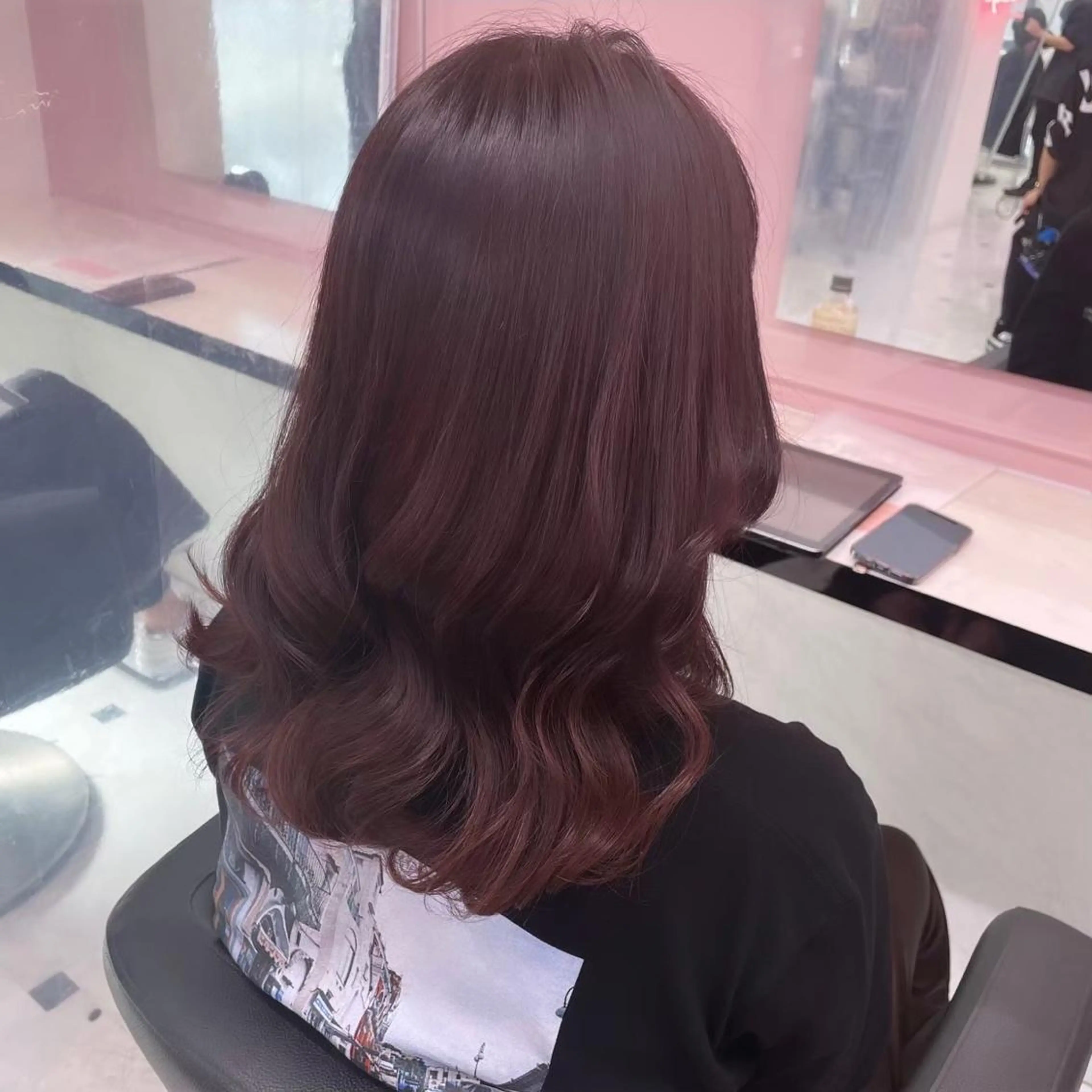 セミロング カラー ヘアアレンジ 💕上野美容師☁ ブリーチ💖サワのヘアスタイル