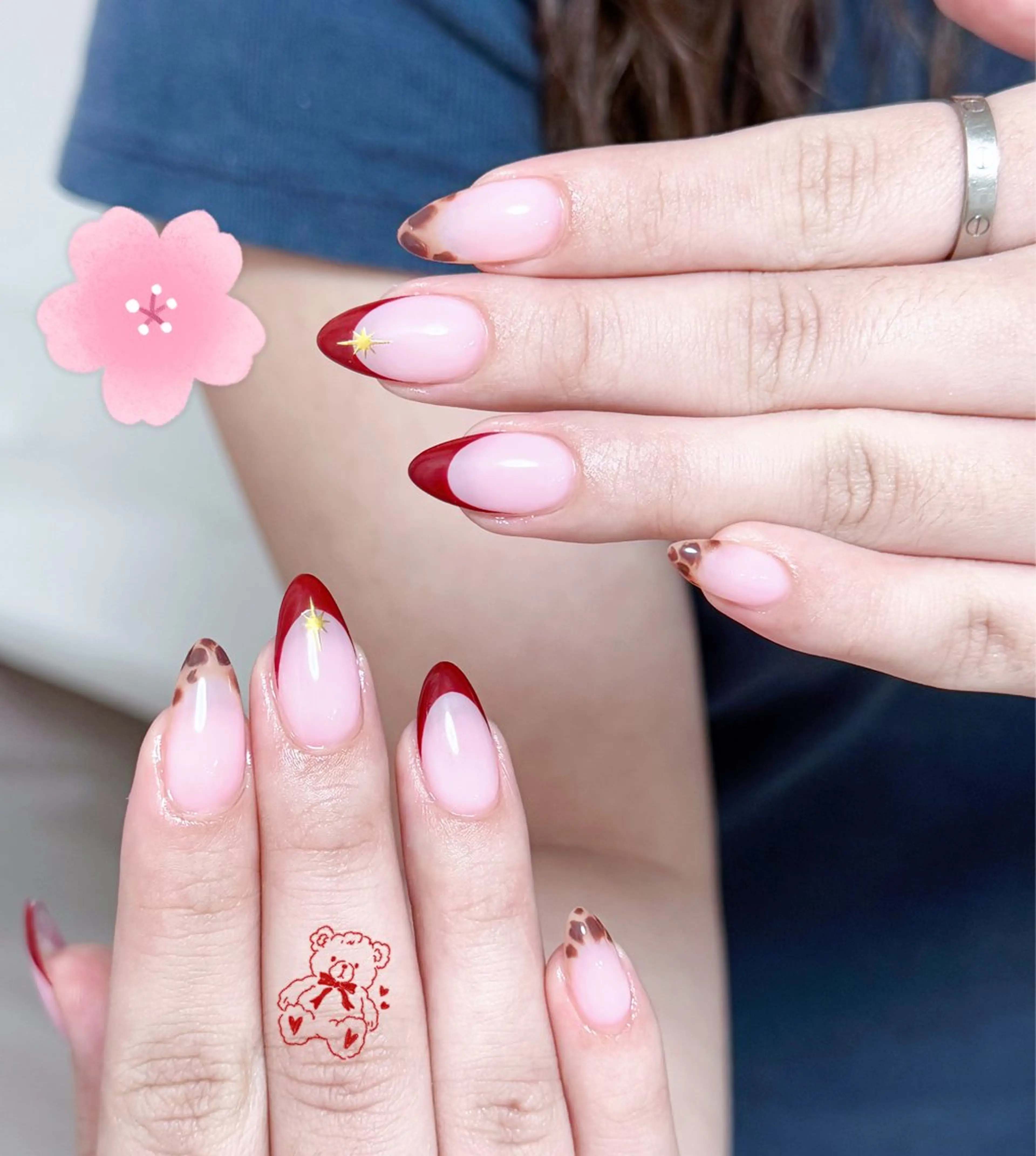 ネイル アートネイル オーロラネイル チークネイル フレンチネイル ガラスフレンチ 🎀🎀YooLi Nail Salonのネイルデザイン