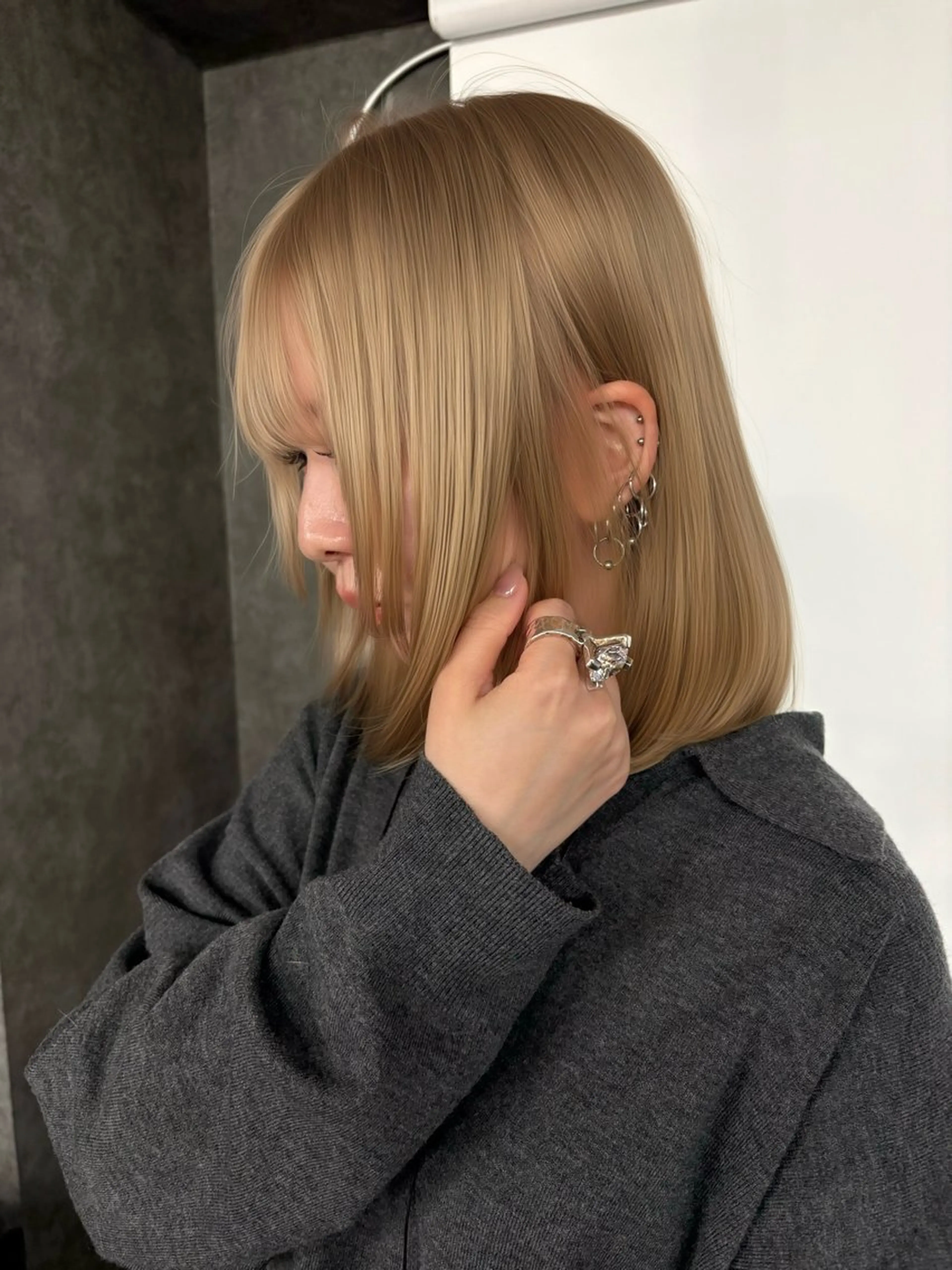 セミロング カラー fuuka/ ハイトーン/海外ヘアのヘアスタイル