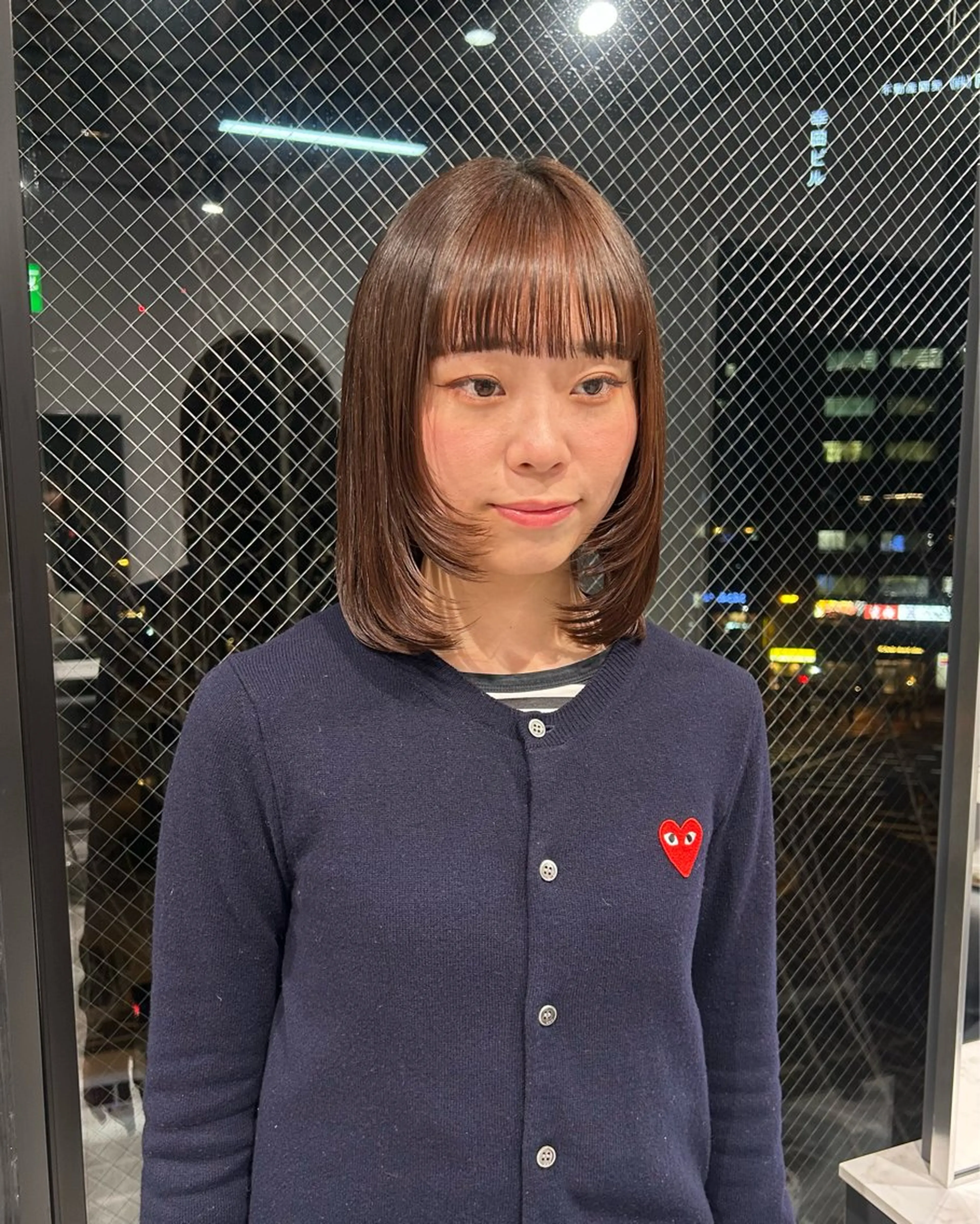 ミディアム 顔まわりレイヤー レイヤーカット ワイドバング 寺川留以 /カットモデル募集中のヘアスタイル