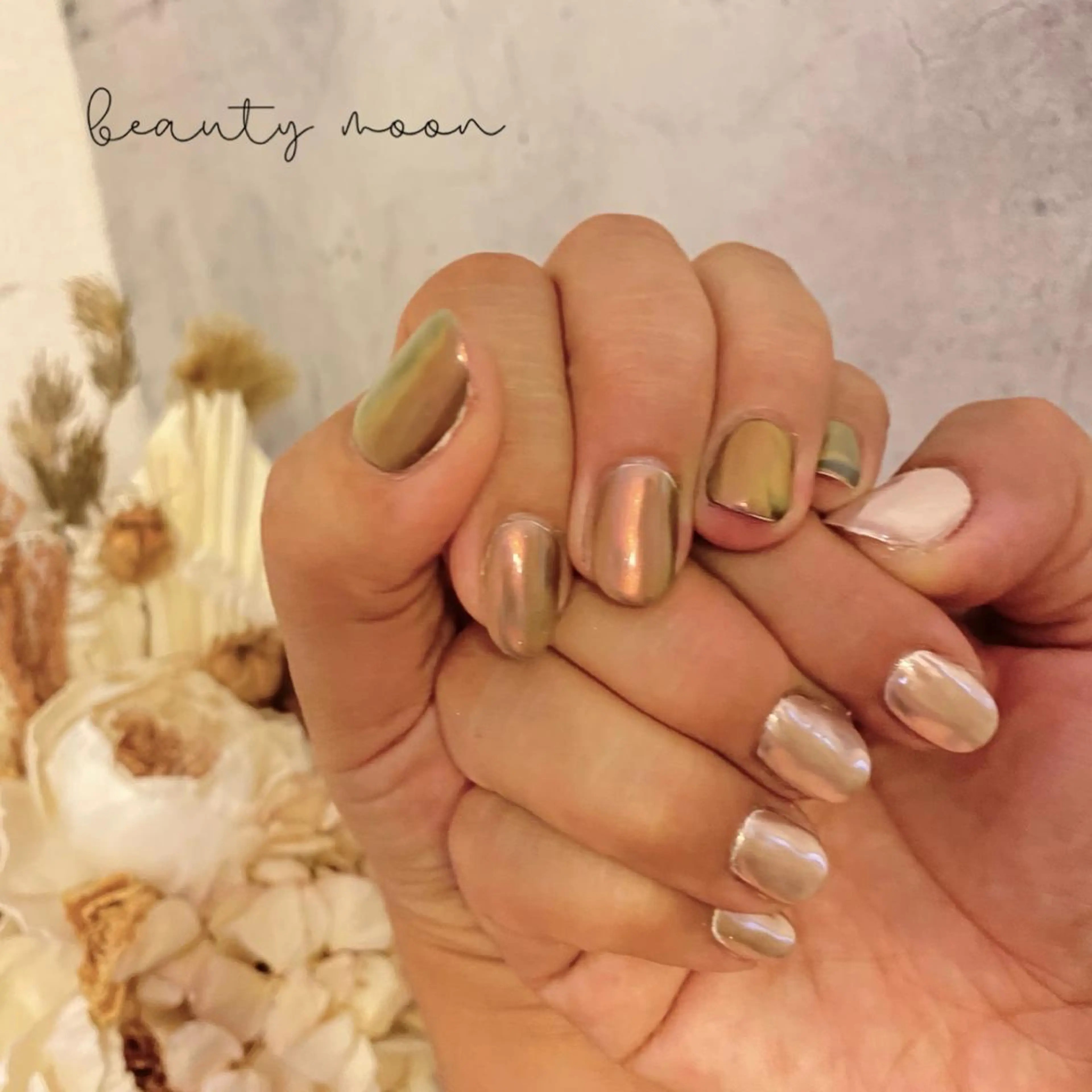 ネイル ミラーネイル ワンカラーネイル beauty ☪︎moonのネイルデザイン