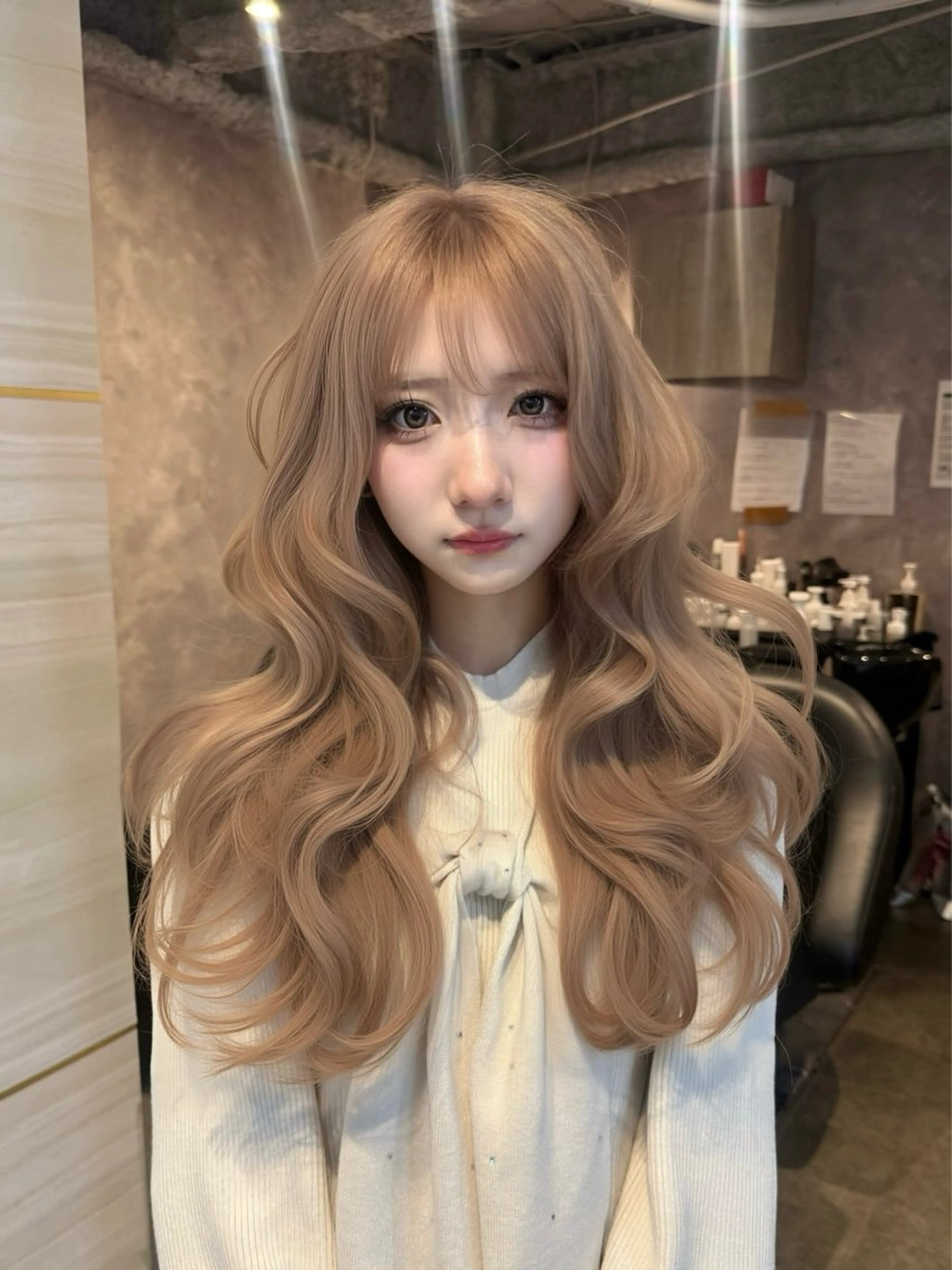 ミディアム カラー ヘアアレンジ ヘアカラー トリートメント 🌱巴結生🌿大宮 ☁️ミルクティーのヘアスタイル