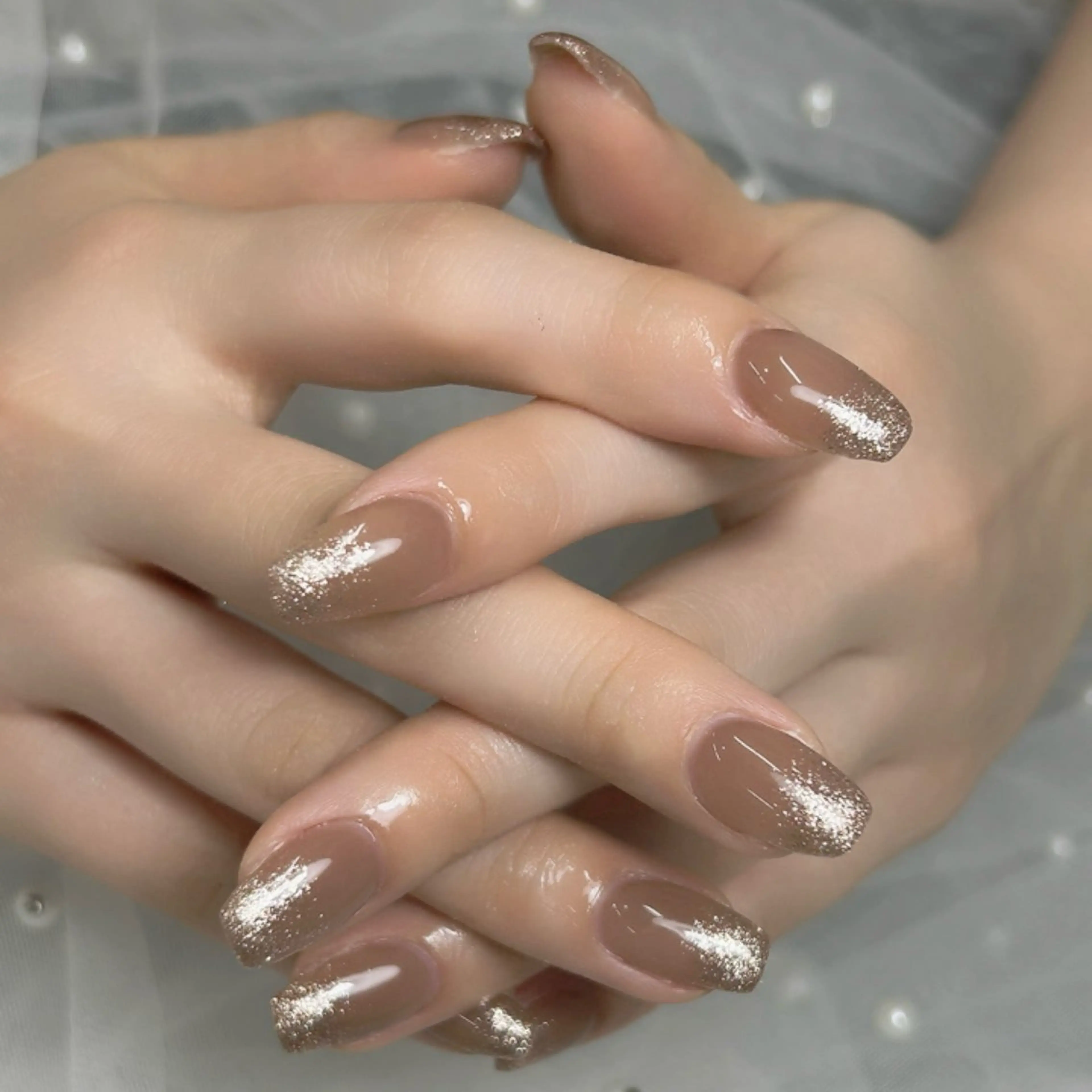 ネイル グラデーション ラメ(グリッター) ラメグラデーション ハンドネイル ANNE綾瀬店 eriのネイルデザイン