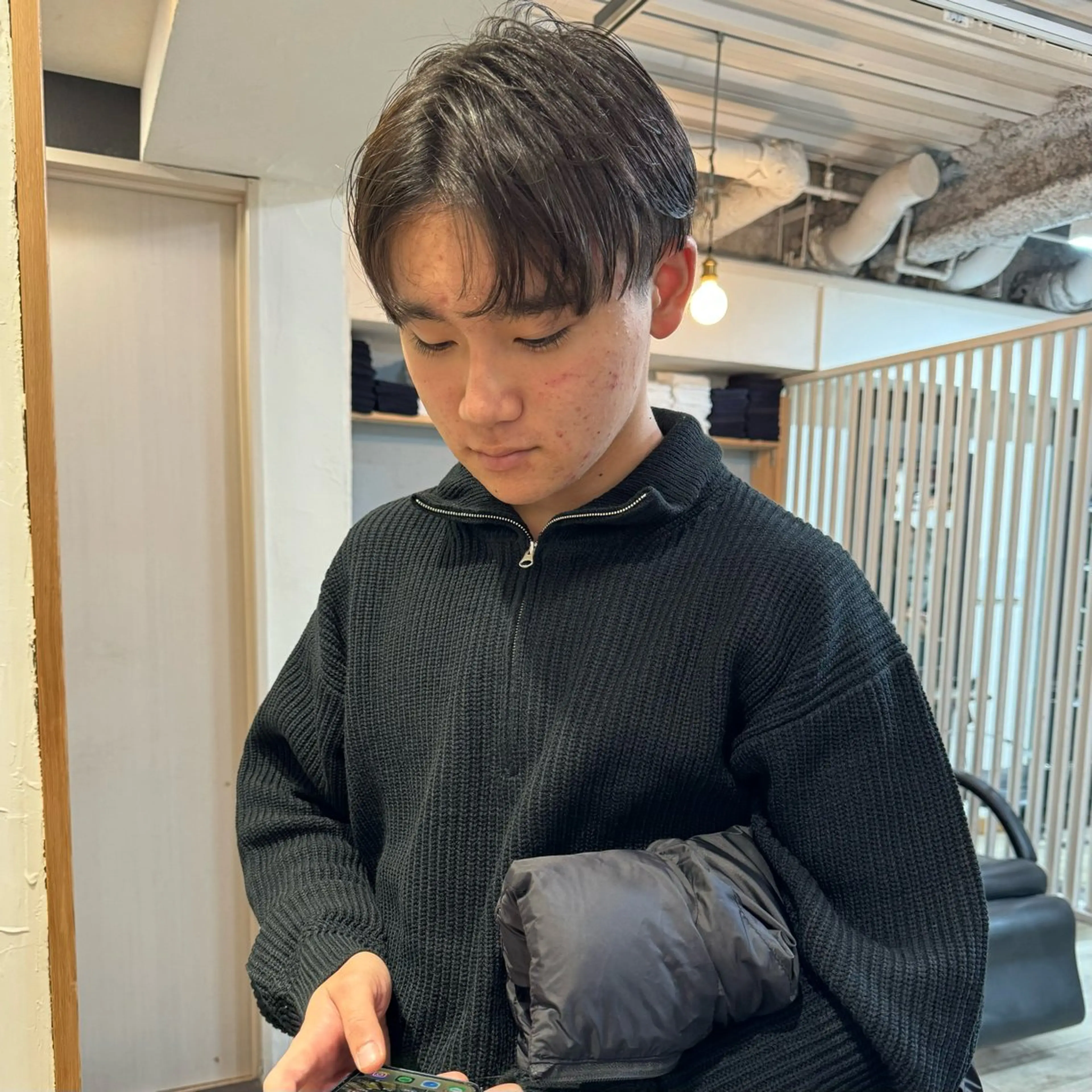 カラー パーマ メンズ アップバング センターパート マッシュ メンズパーマ スパイキーショート 【池袋/スパイキー ショート】ⓝⓘⓜⓤのヘアスタイル